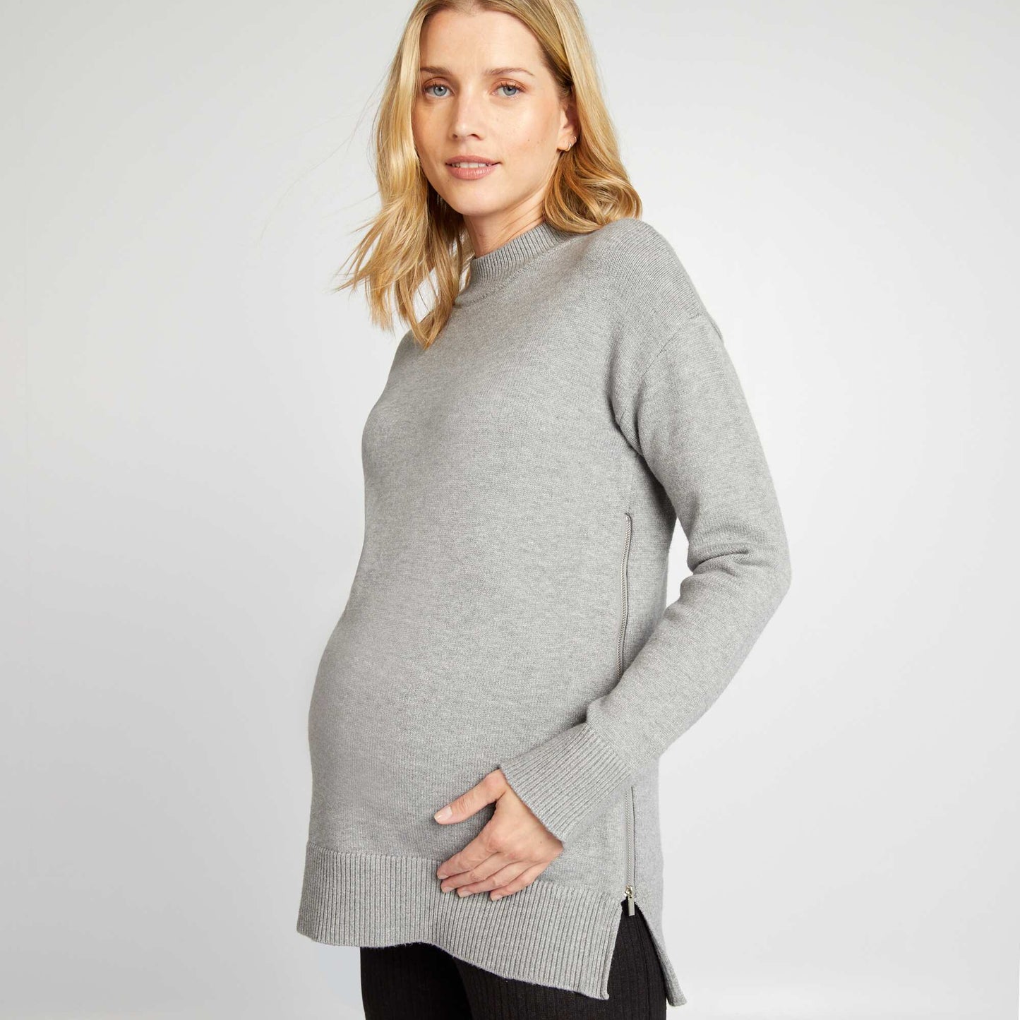 Pull oversize d'allaitement Gris
