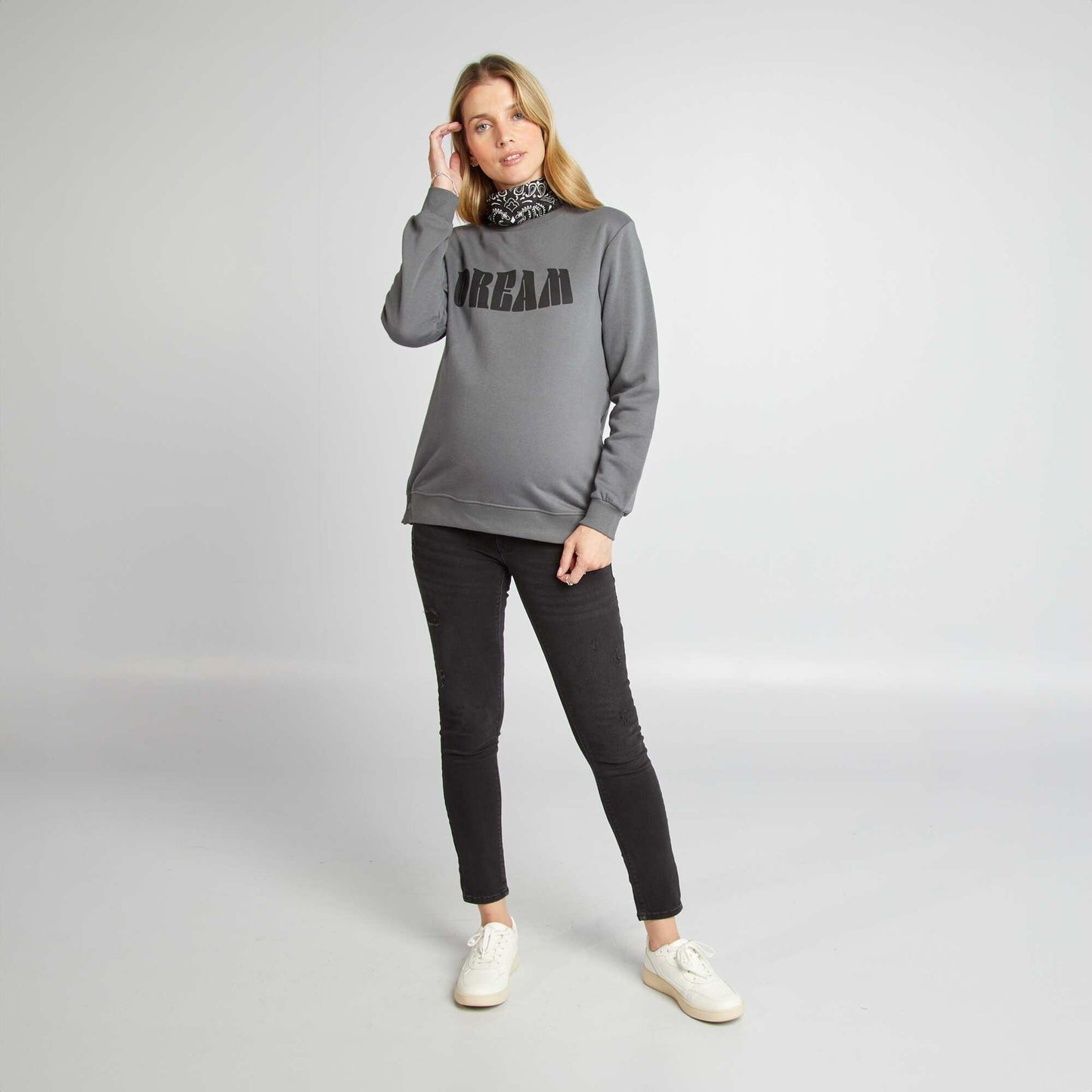 Sweat allaitement avec ouverture pressions Gris