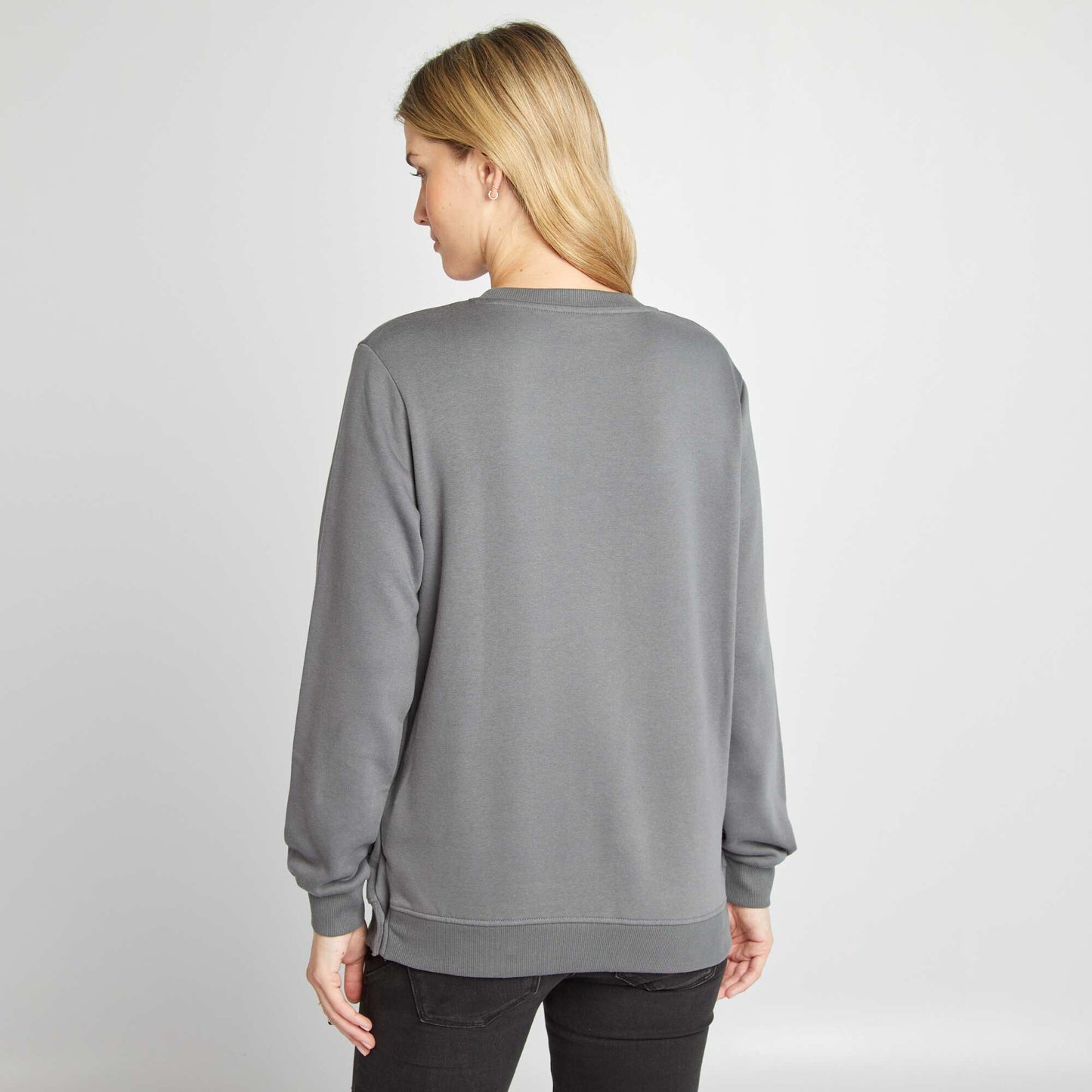 Sweat allaitement avec ouverture pressions Gris