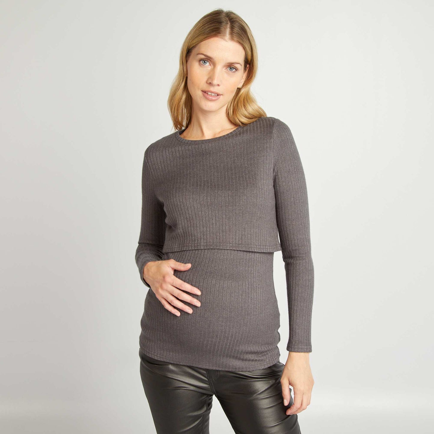 Tee-shirt c tel d'allaitement Gris
