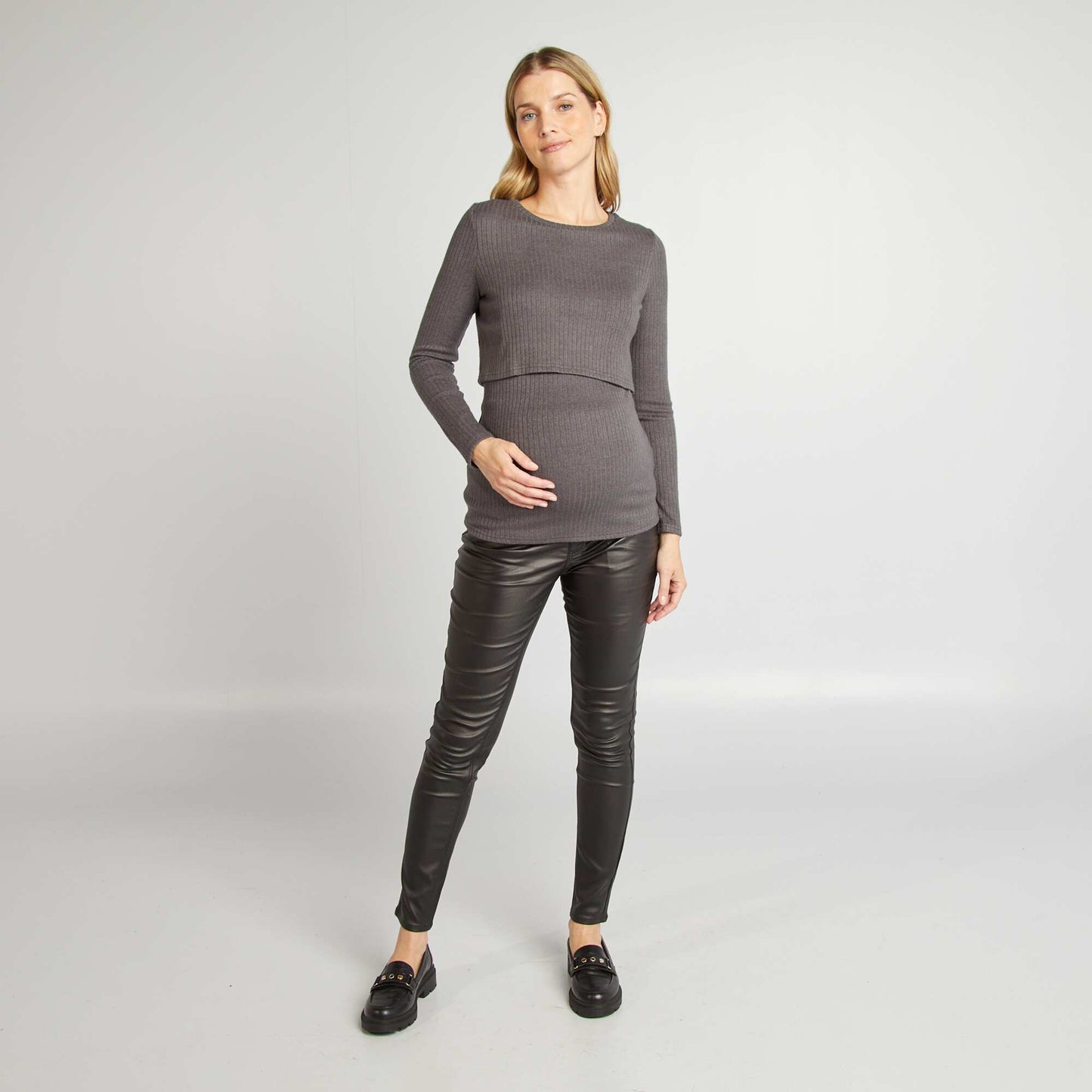 Tee-shirt c tel d'allaitement Gris
