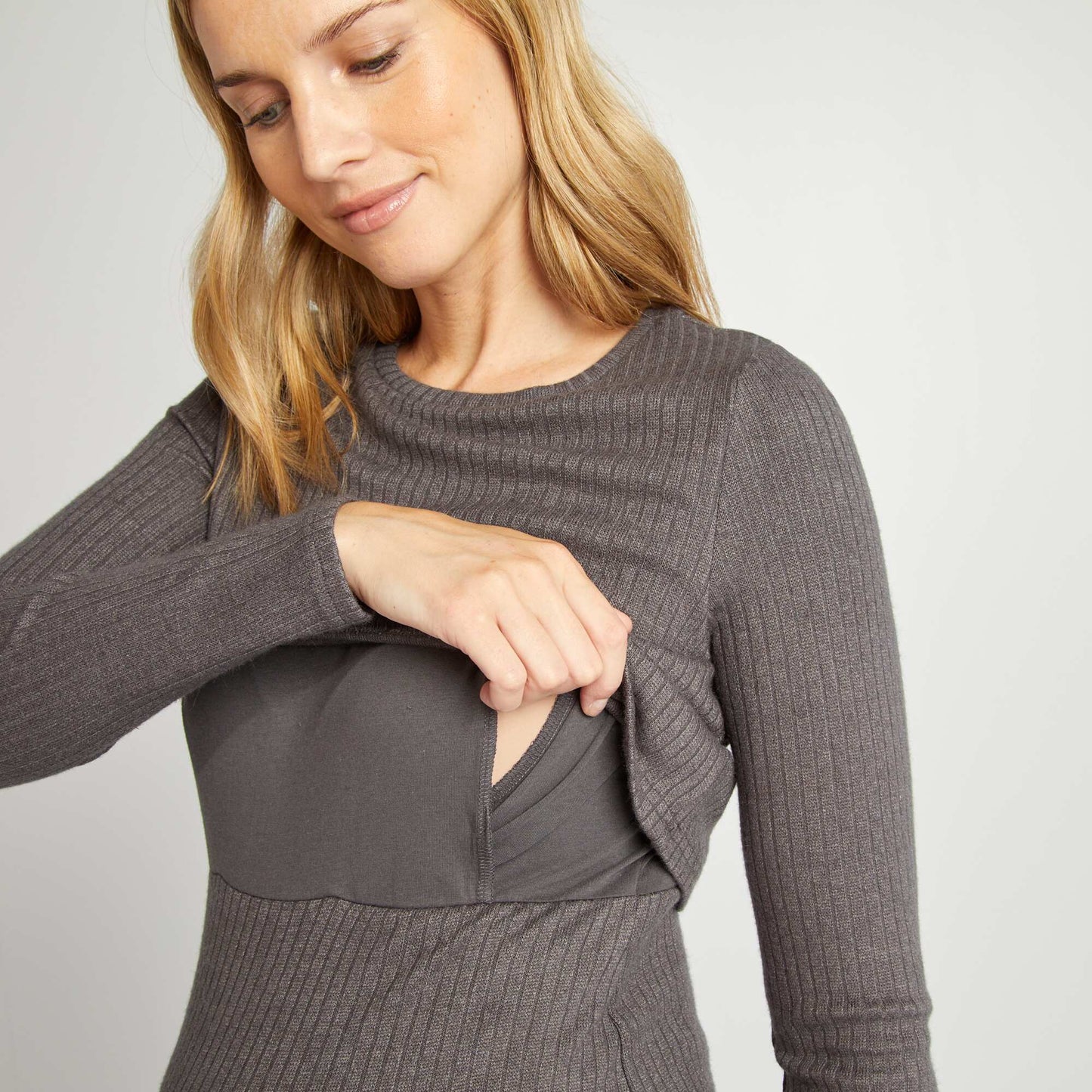 Tee-shirt c tel d'allaitement Gris
