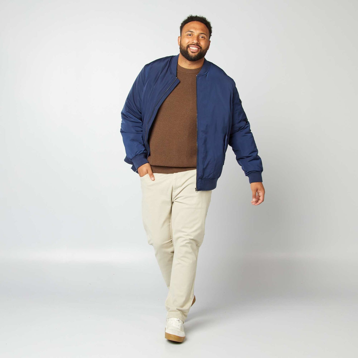 Pull en maille col rond MARRON
