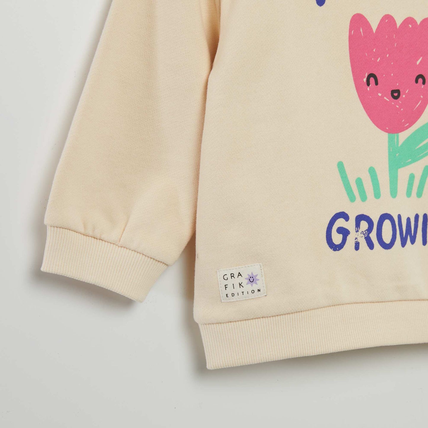 Sweat en molleton imprim - Grafik Edition Beige