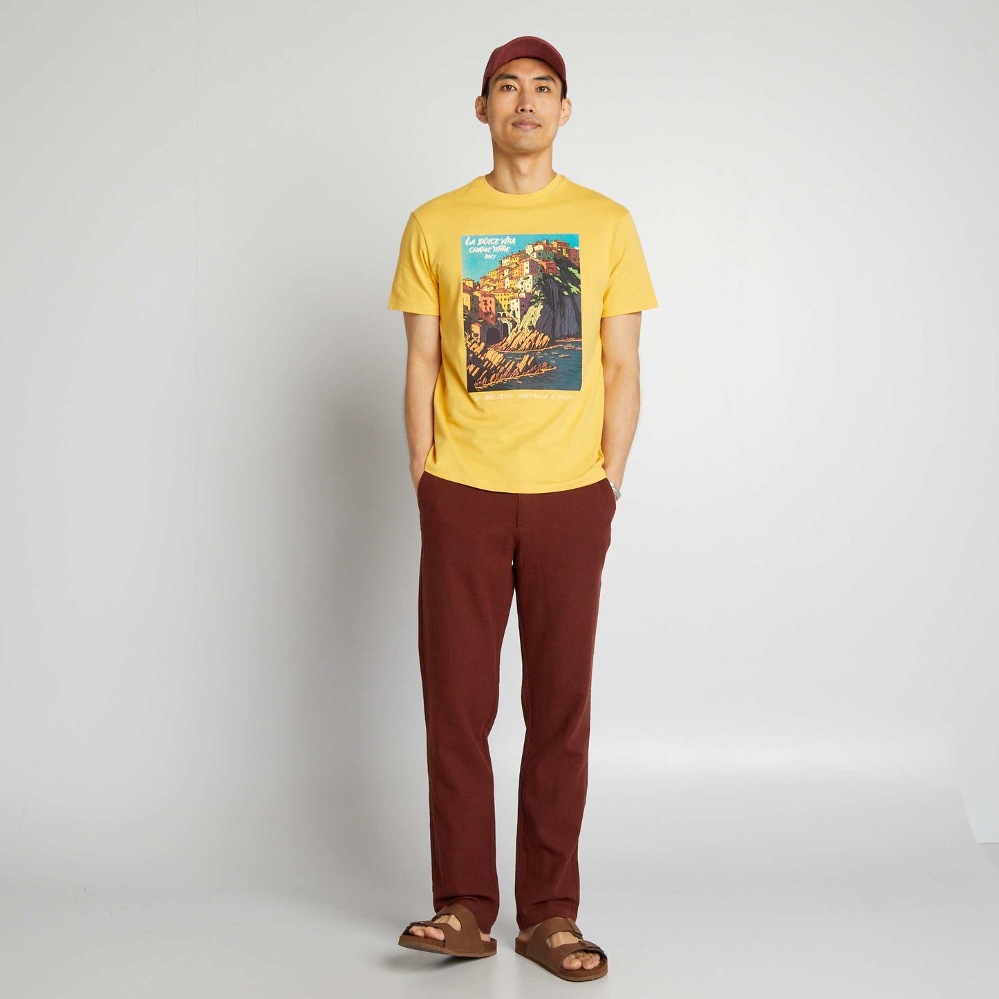 T-shirt en coton imprim jaune
