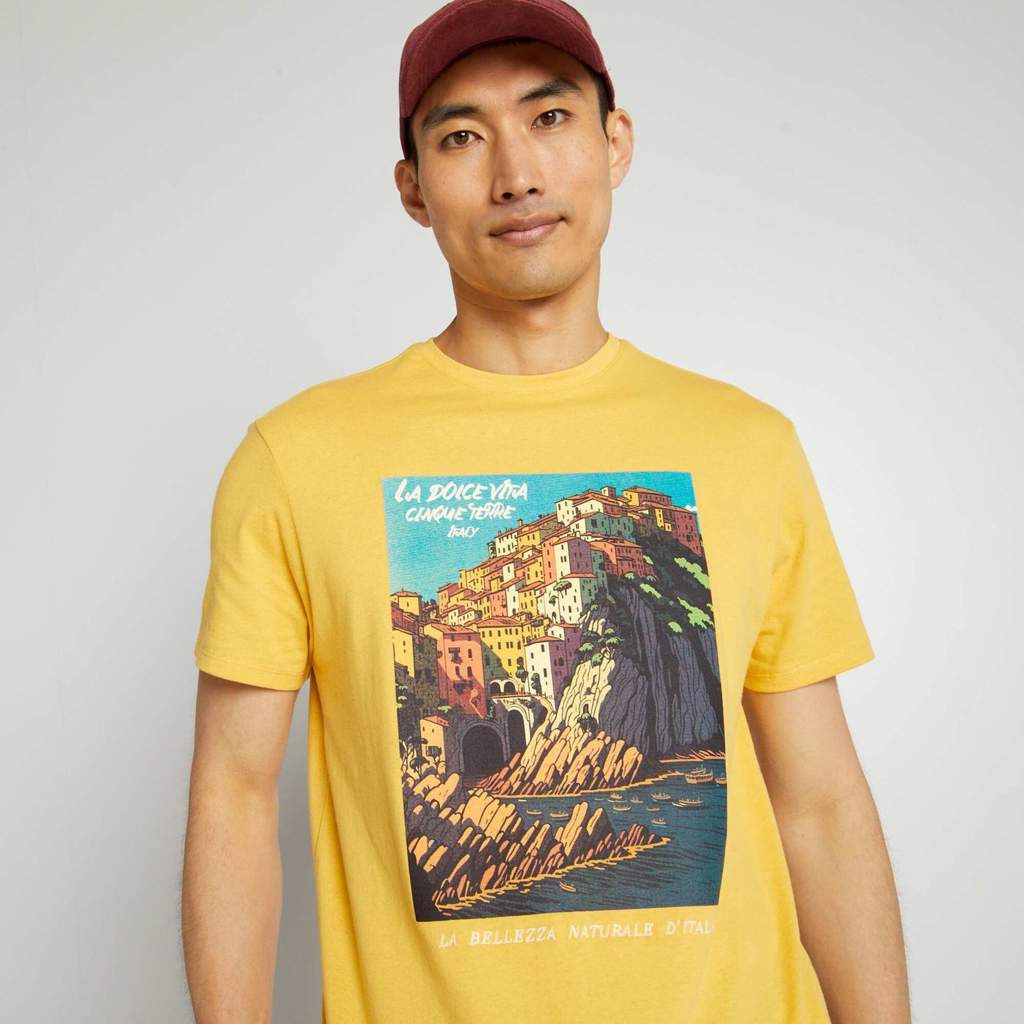 T-shirt en coton imprim jaune