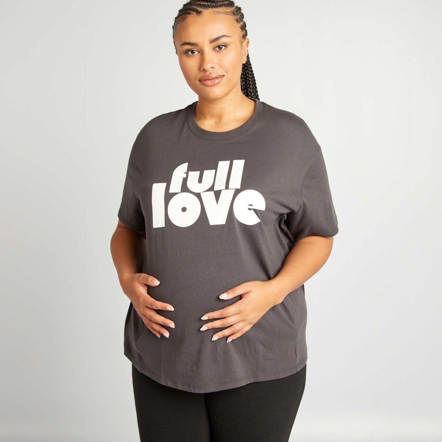 T-shirt d'allaitement à col rond ANTHRACITE