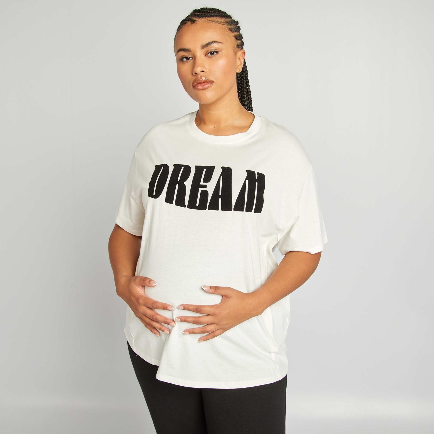 T-shirt d'allaitement à col rond BLANC