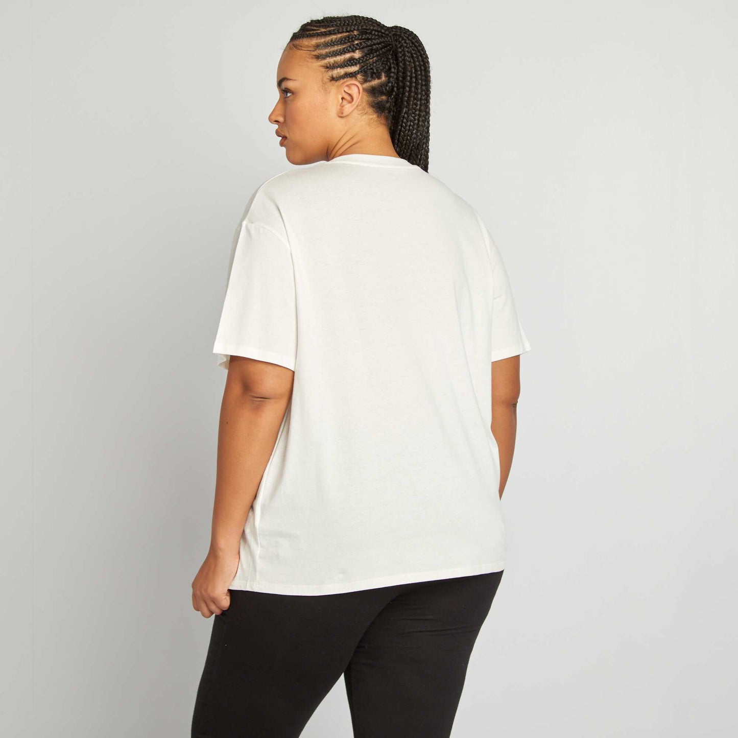 T-shirt d'allaitement à col rond BLANC