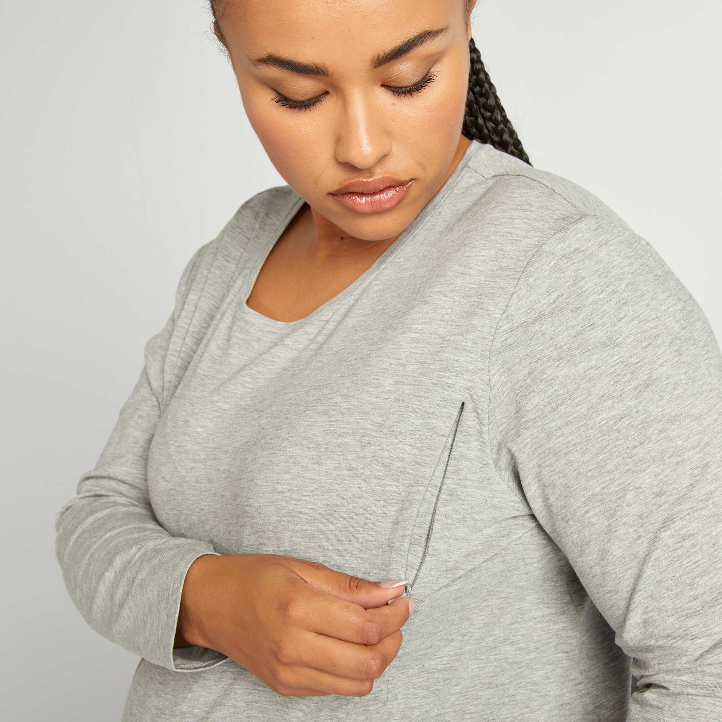 T-shirt d'allaitement en jersey GRIS