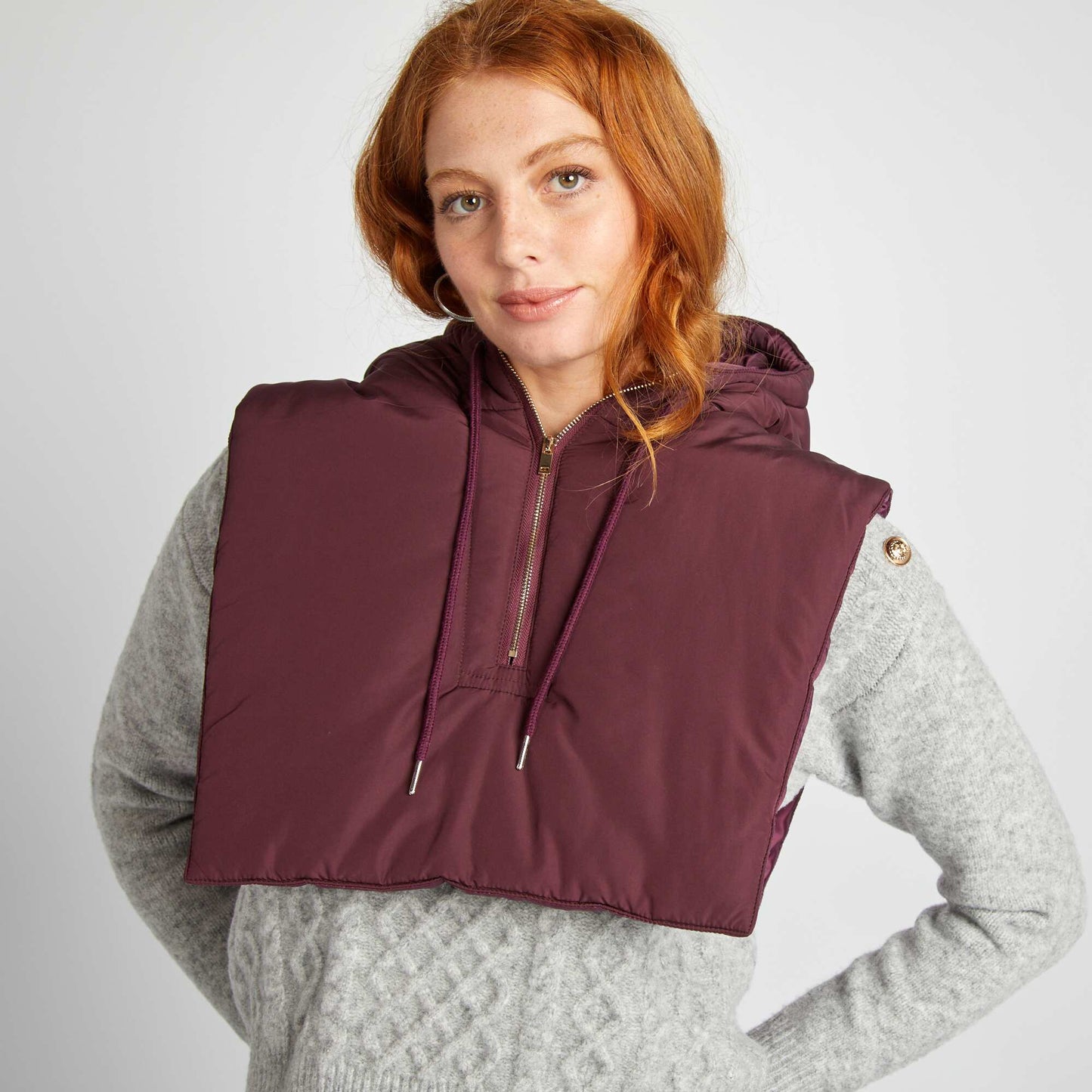 Doudoune plastron capuche Violet