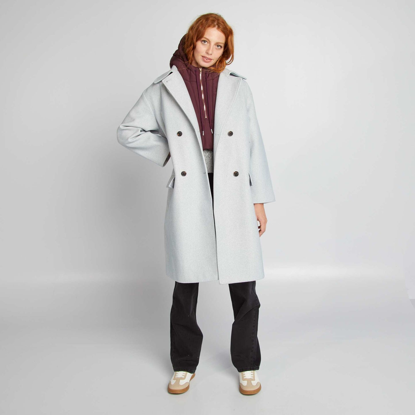 Doudoune plastron capuche Violet