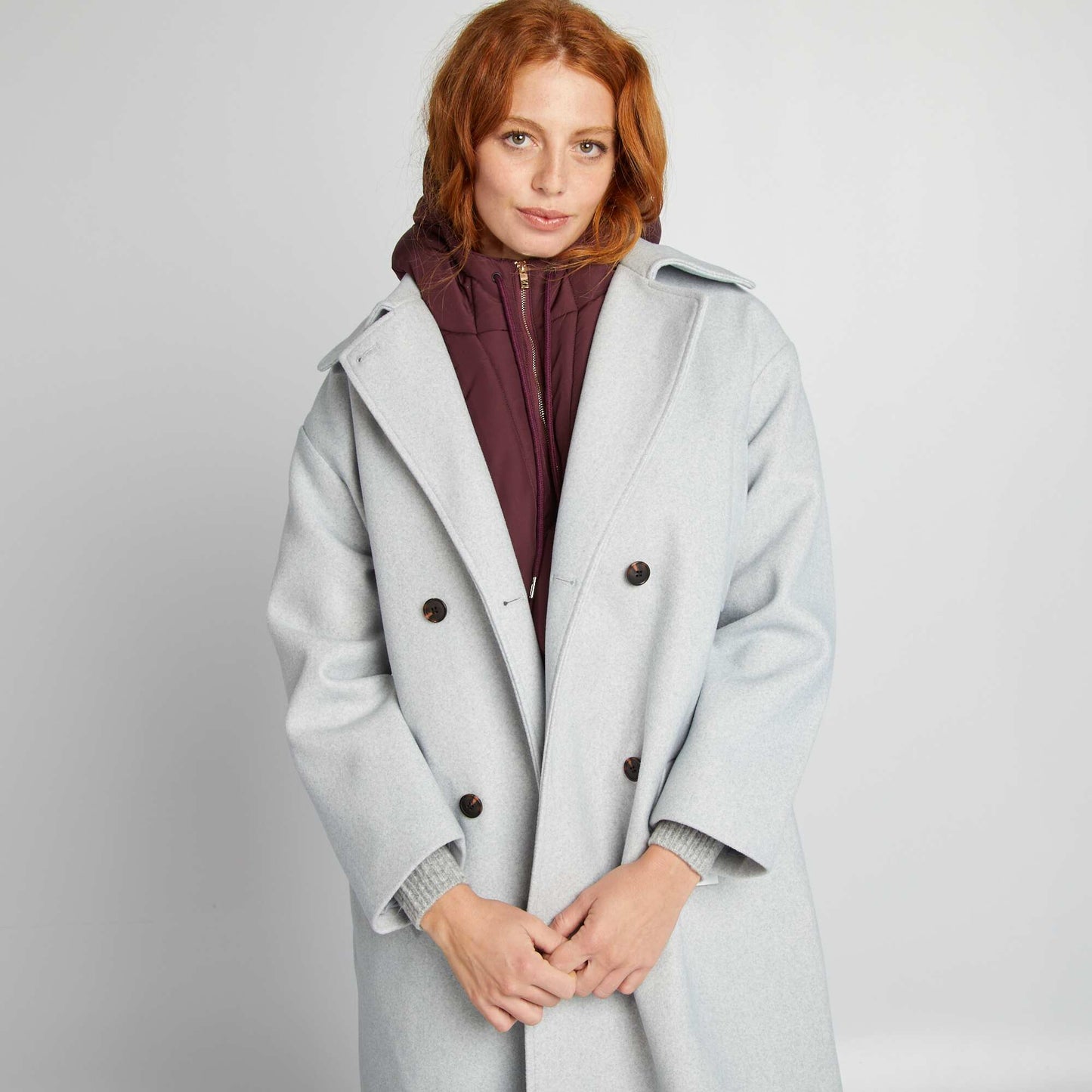 Doudoune plastron capuche Violet