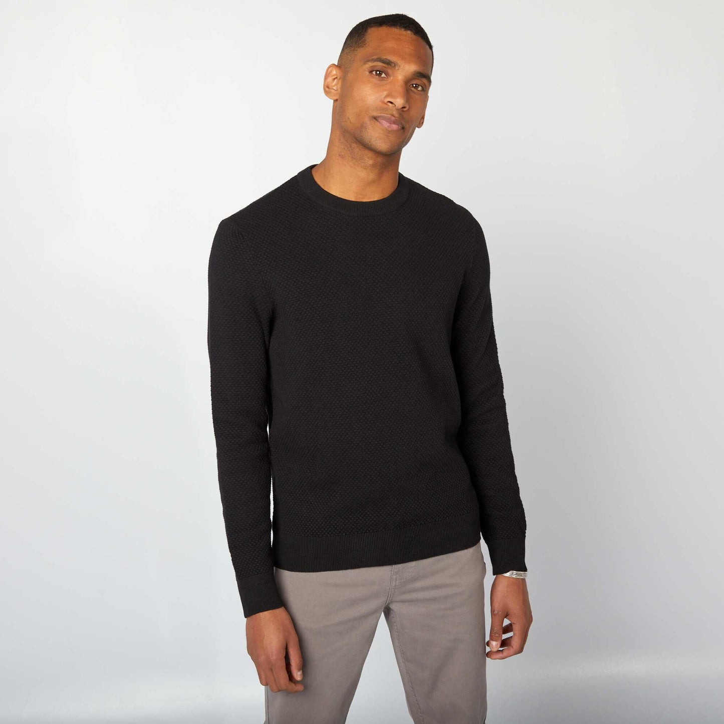 Pull en maille fantaisie NOIR