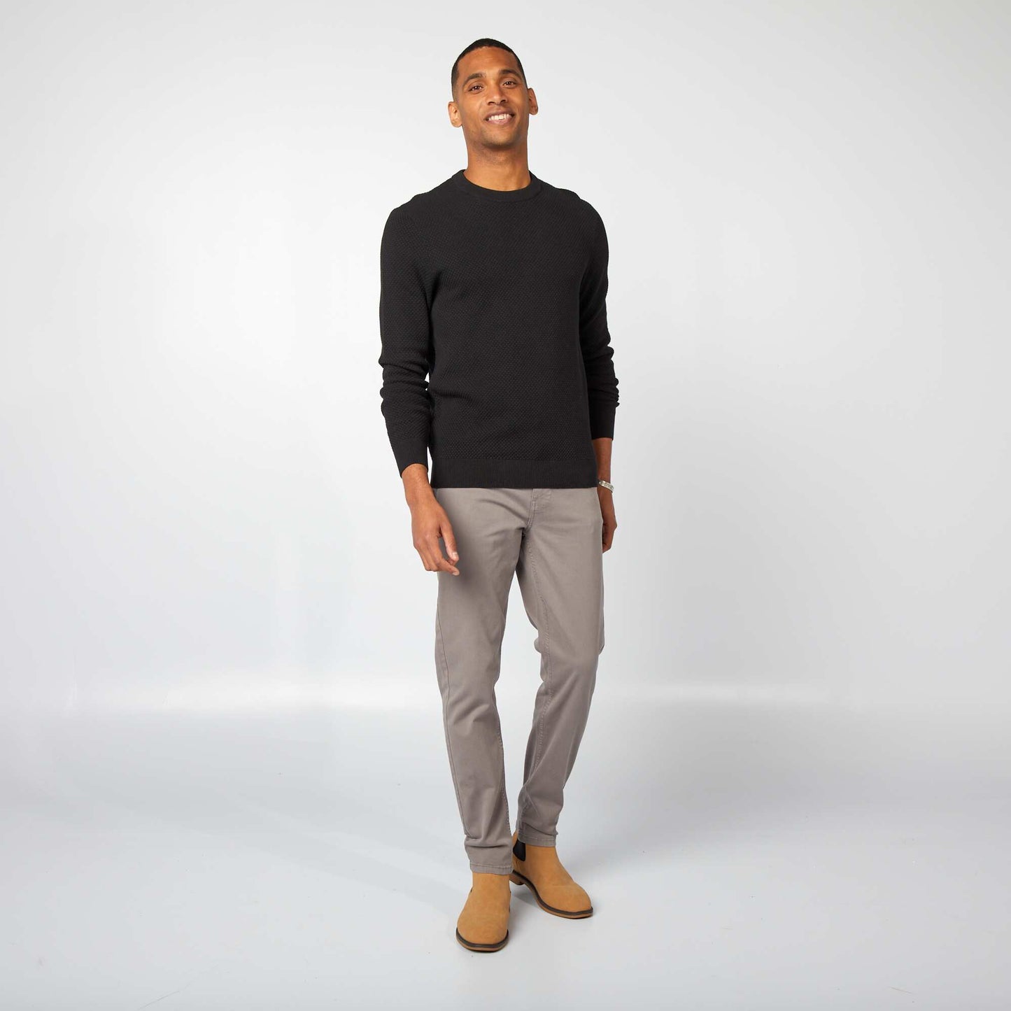 Pull en maille fantaisie NOIR
