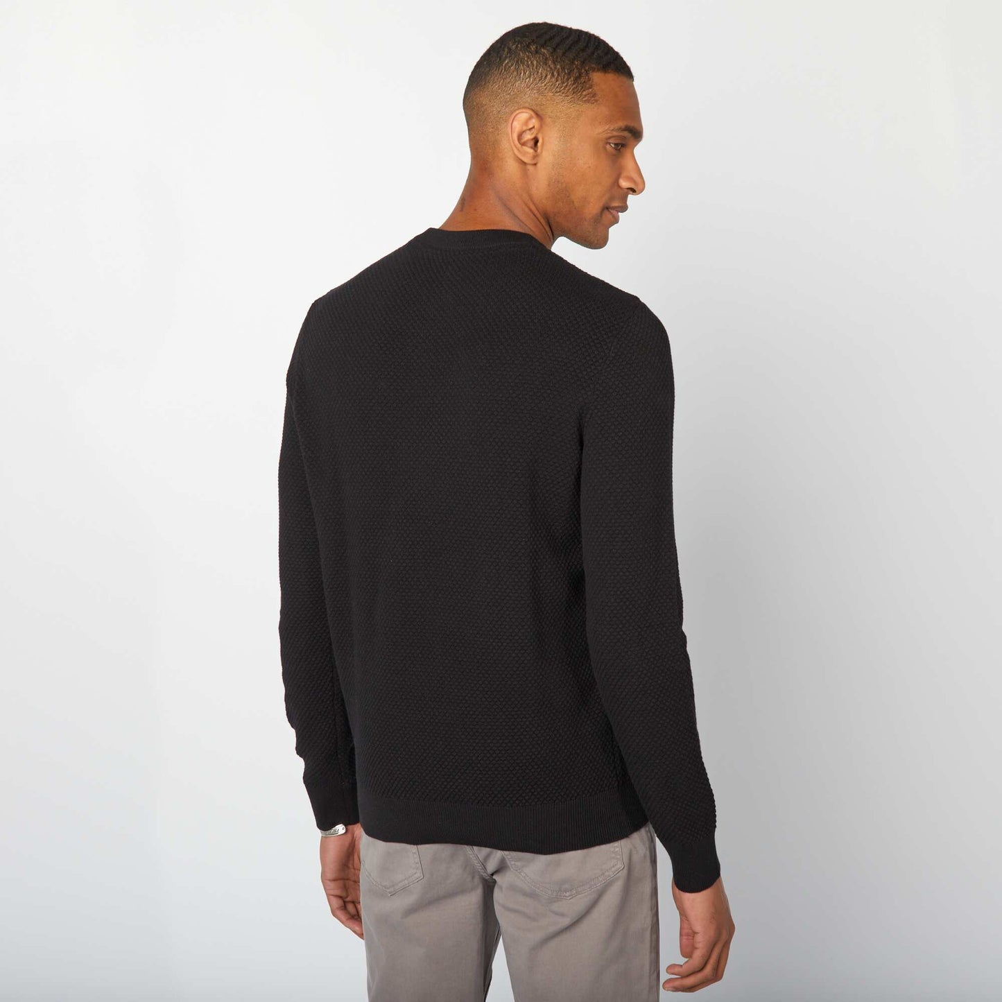 Pull en maille fantaisie NOIR