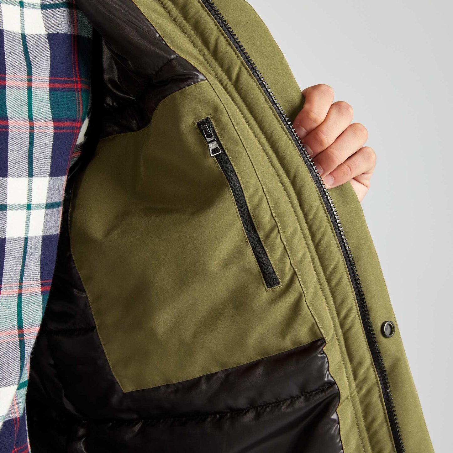 Parka paisse capuche Marron