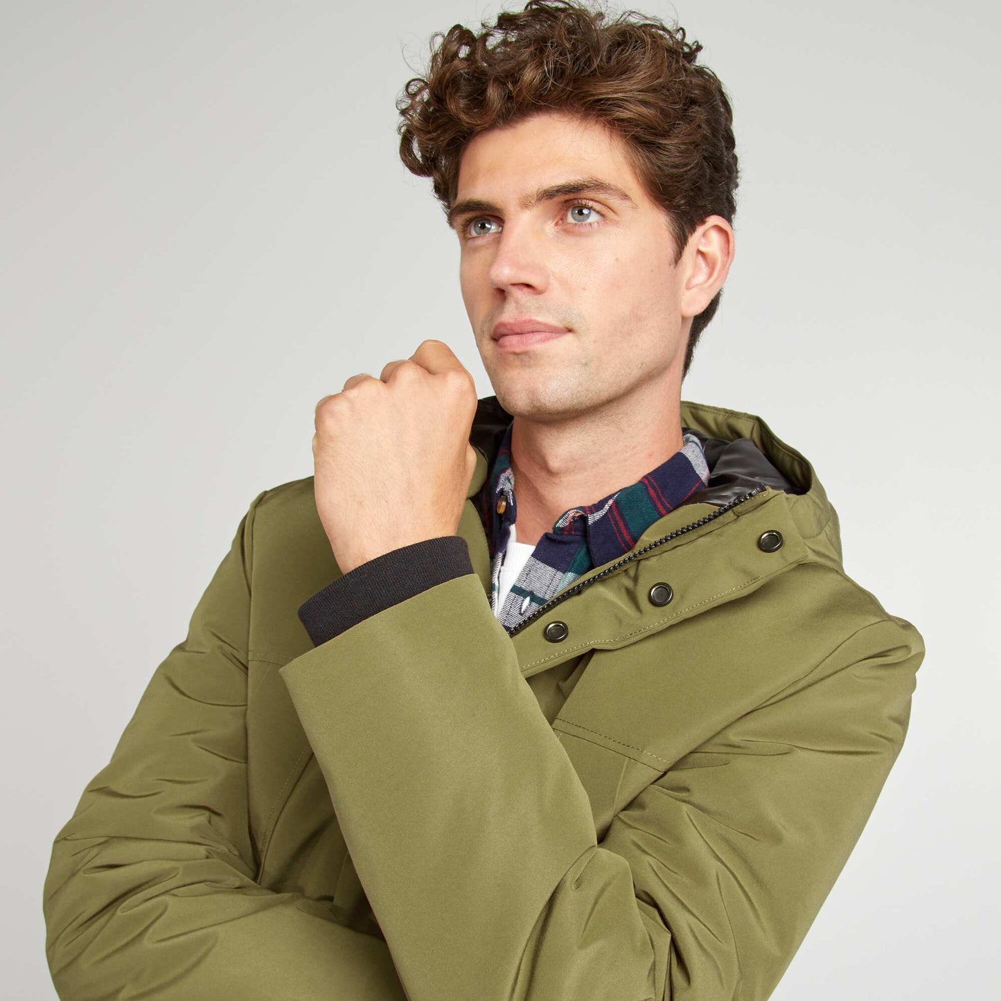 Parka paisse capuche Marron