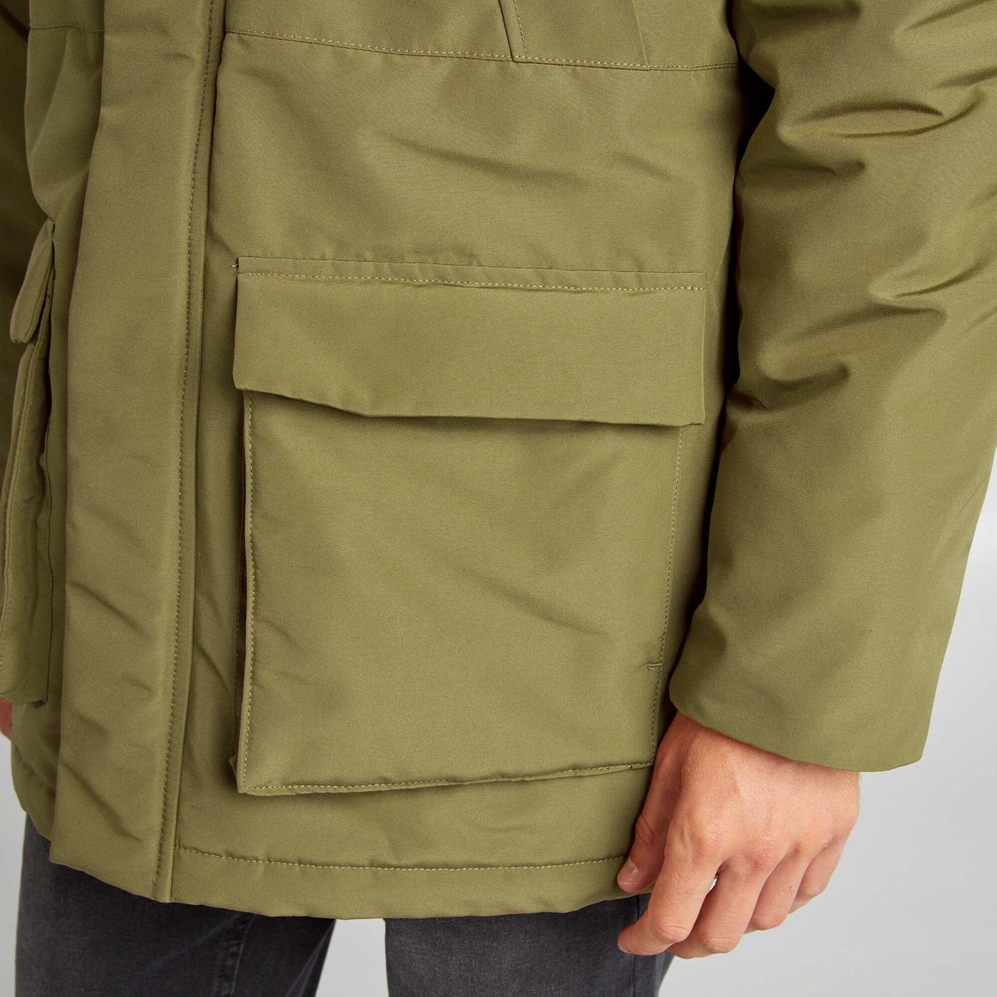 Parka paisse capuche Marron