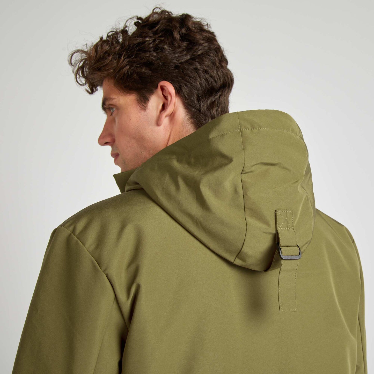 Parka paisse capuche Marron