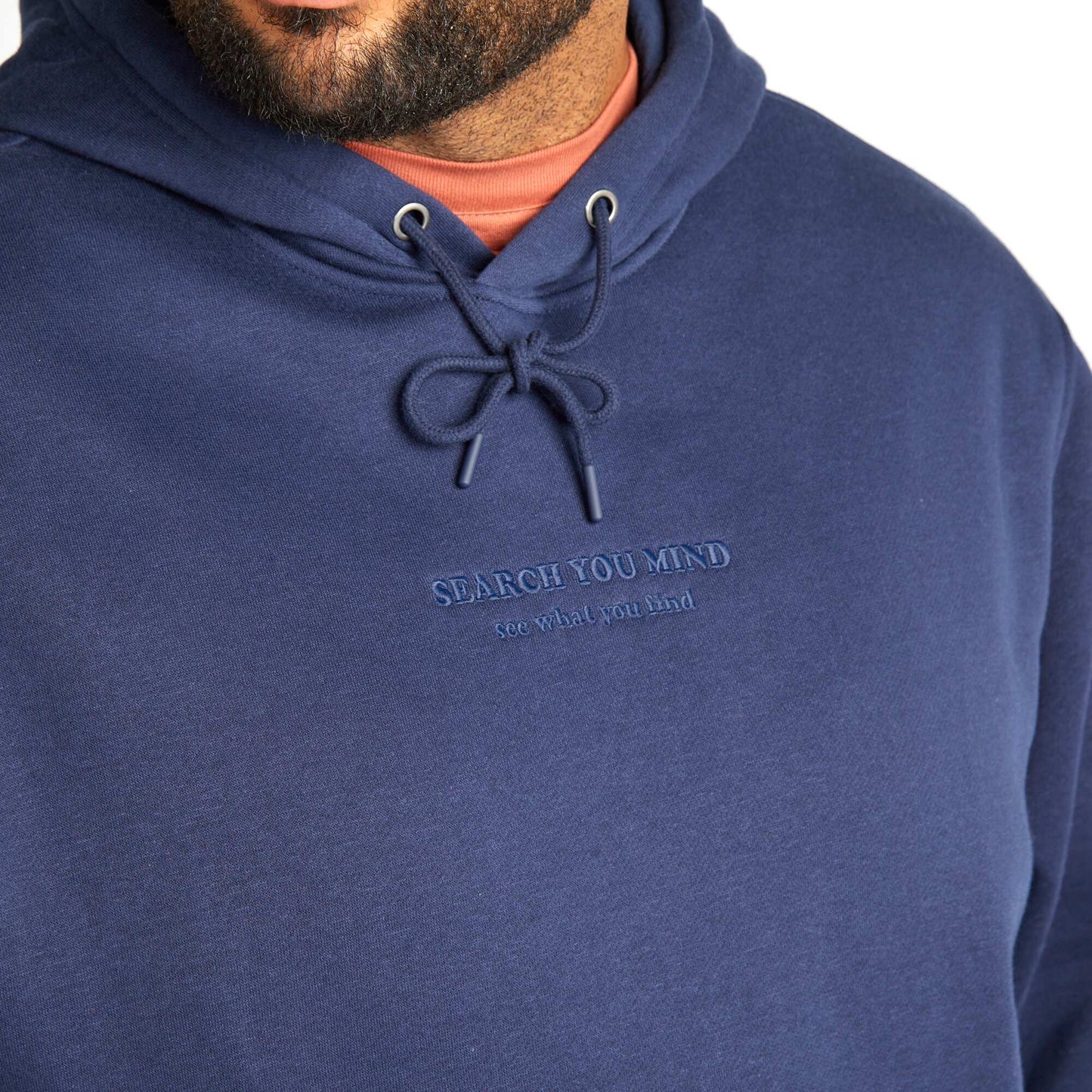 Sweat à capuche avec message brodé Bleu
