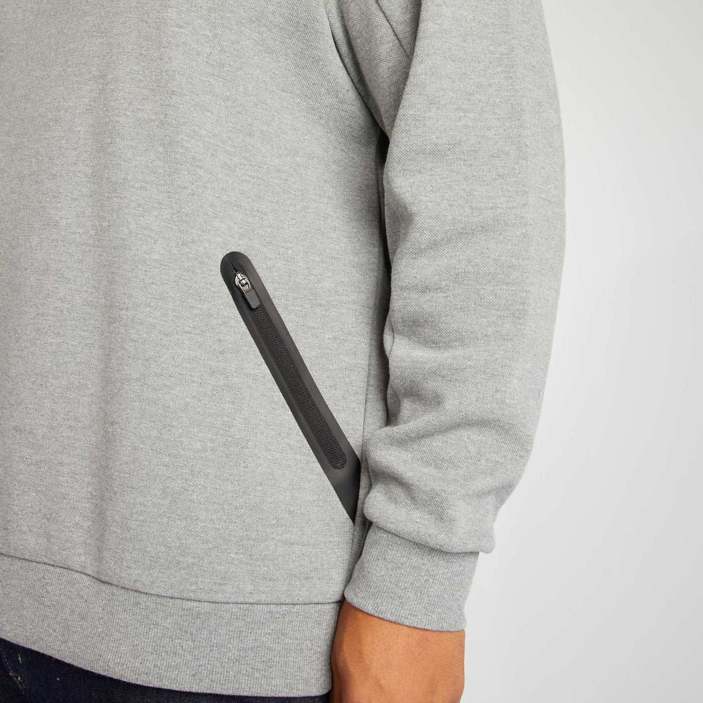 Sweat uni avec poches zipp es Gris
