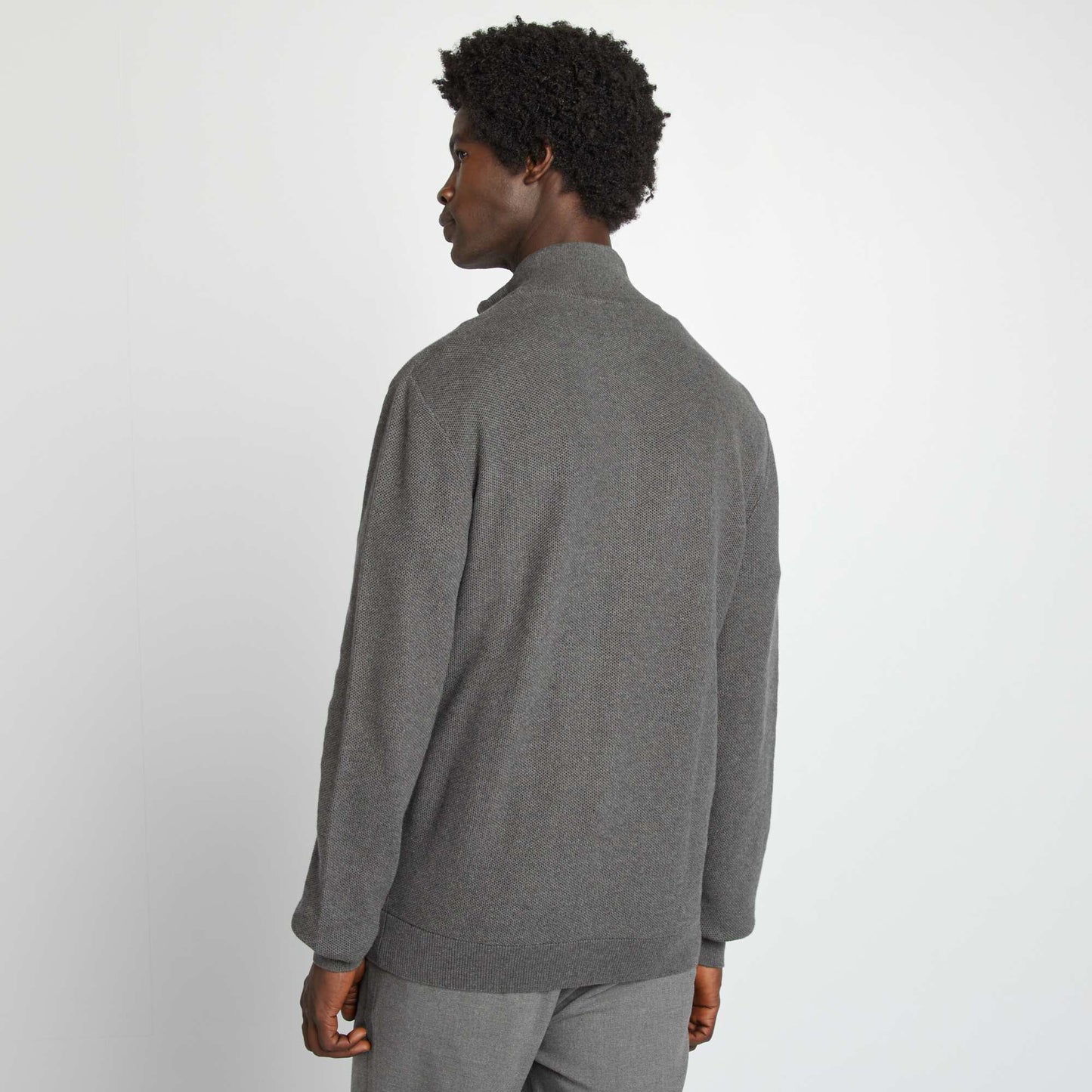 Gilet zipp col montant Gris