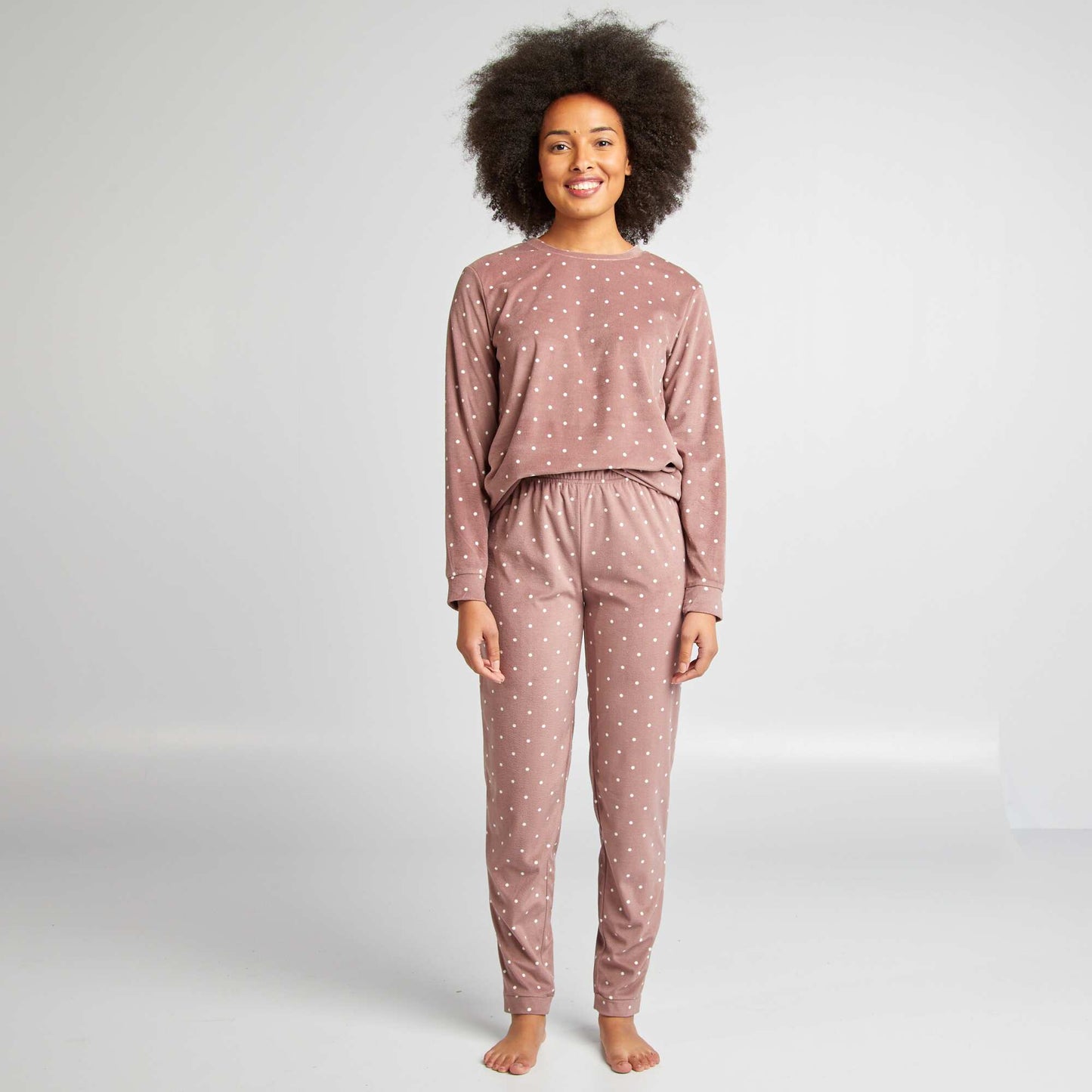 Ensemble pyjama 2 pi ces imprim Rose pois