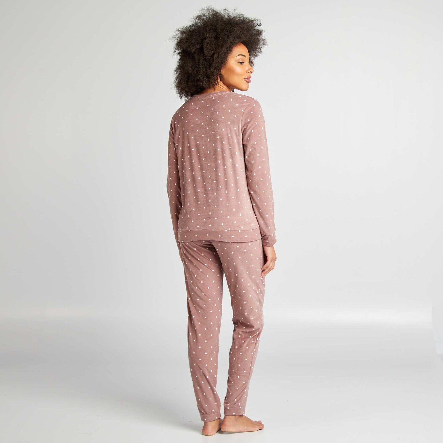 Ensemble pyjama 2 pi ces imprim Rose pois