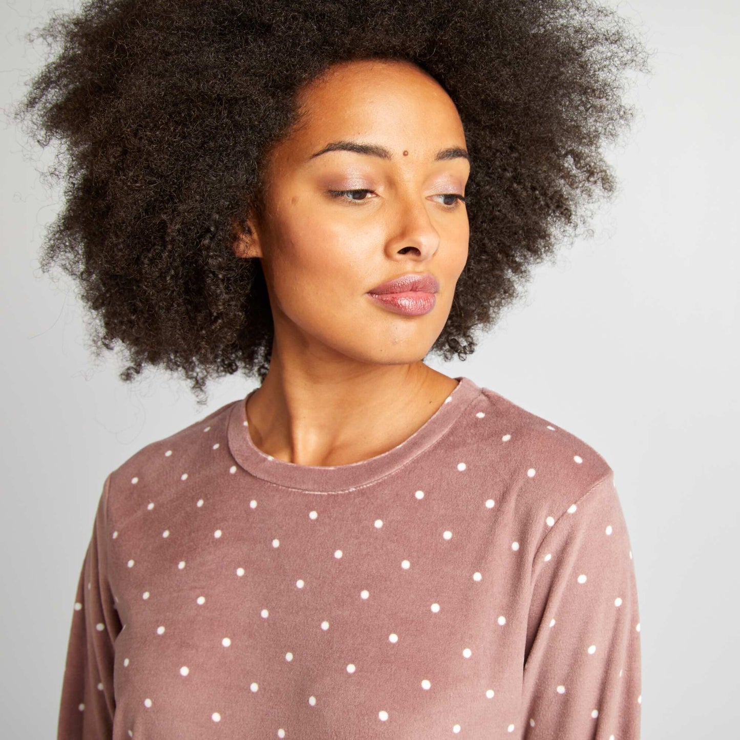 Ensemble pyjama 2 pi ces imprim Rose pois