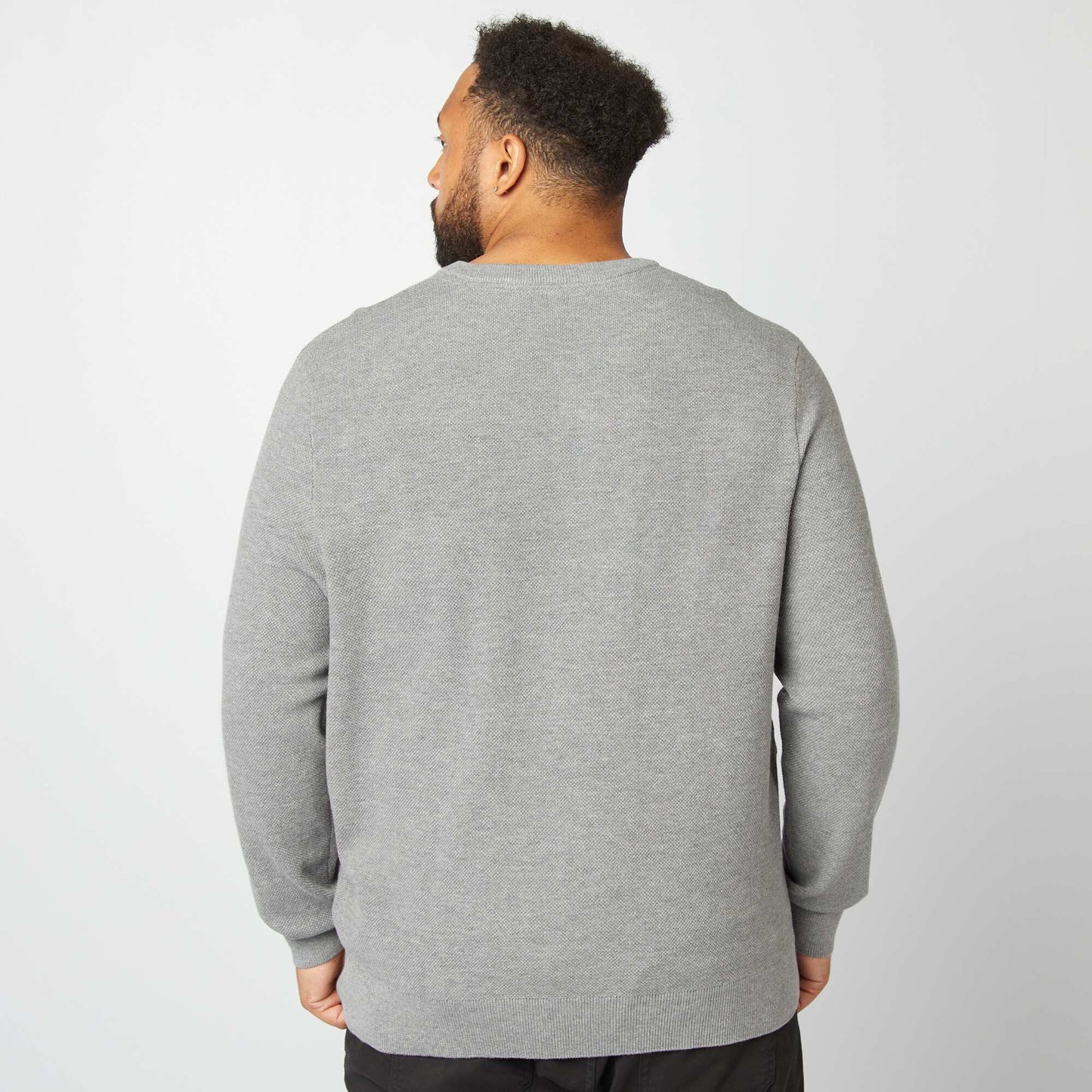 Pull en maille avec col boutonné Gris