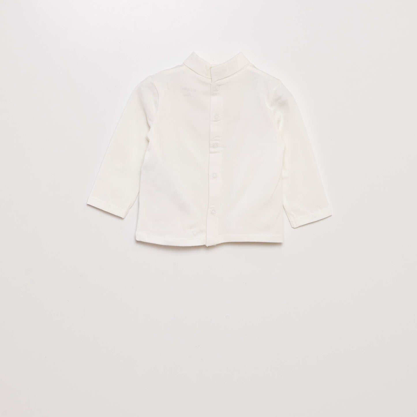 Sous-pull en jersey animation en maille bouclette Blanc