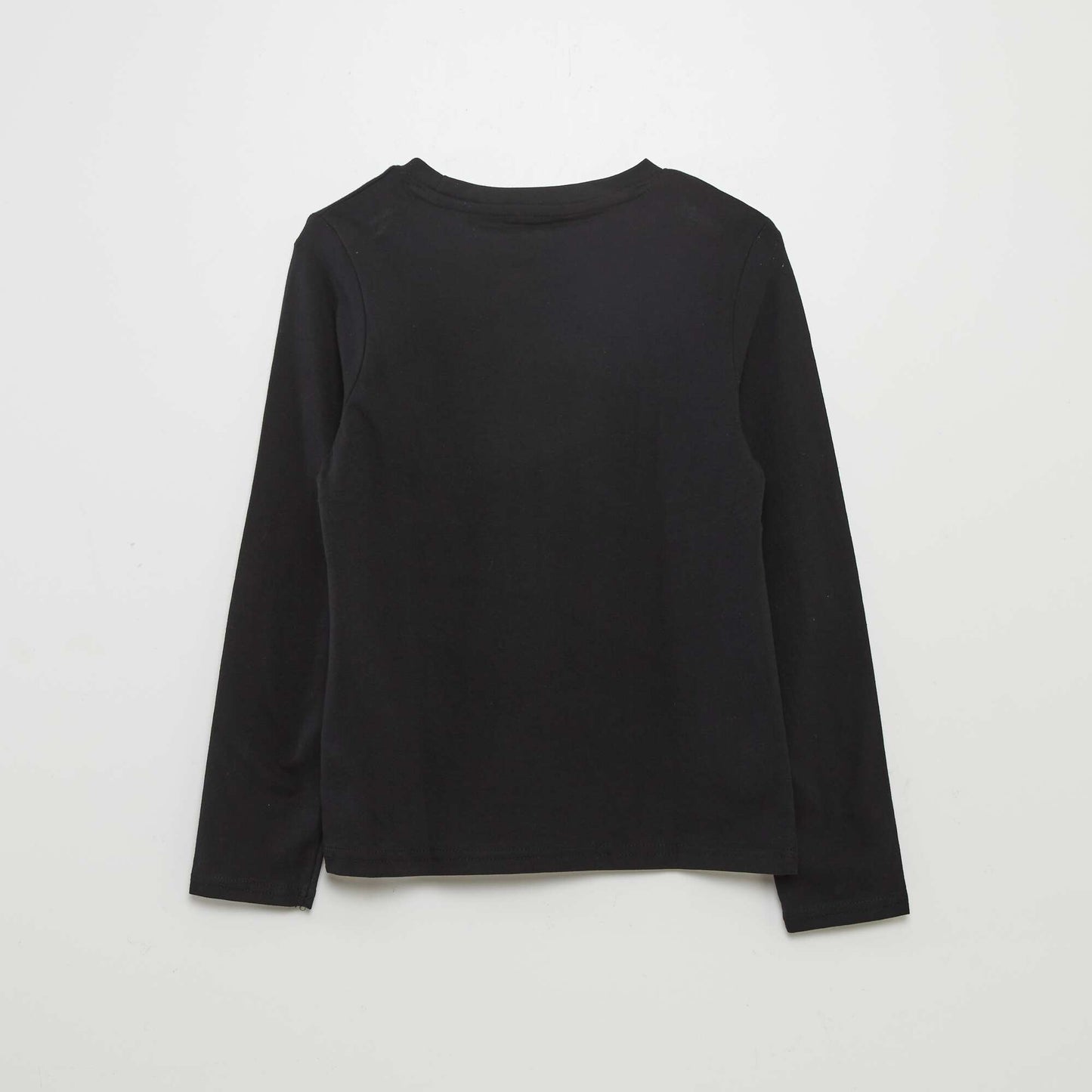 T-shirt imprimé manches longues Noir