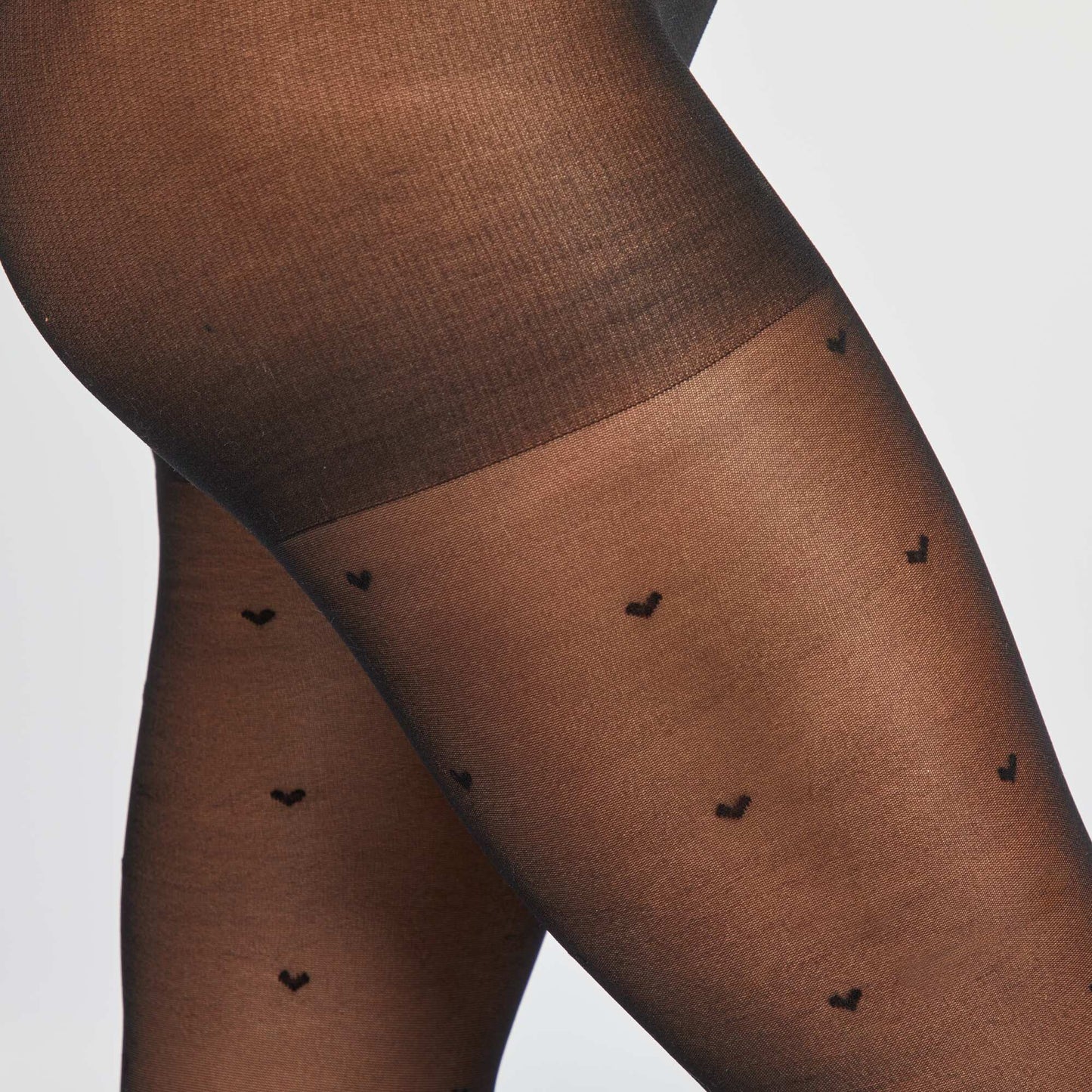 Collants plumetis c ur noir