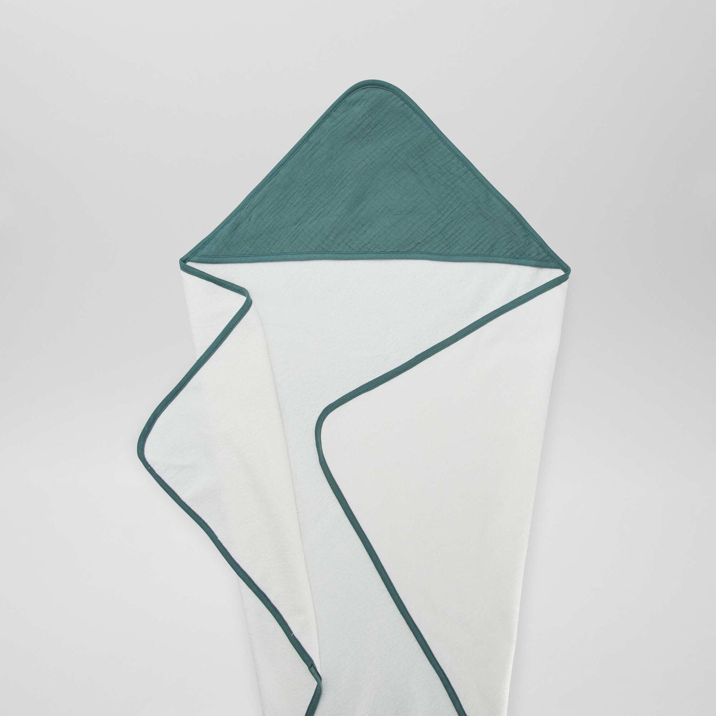 Cape de bain en ponge et gaze de coton Vert