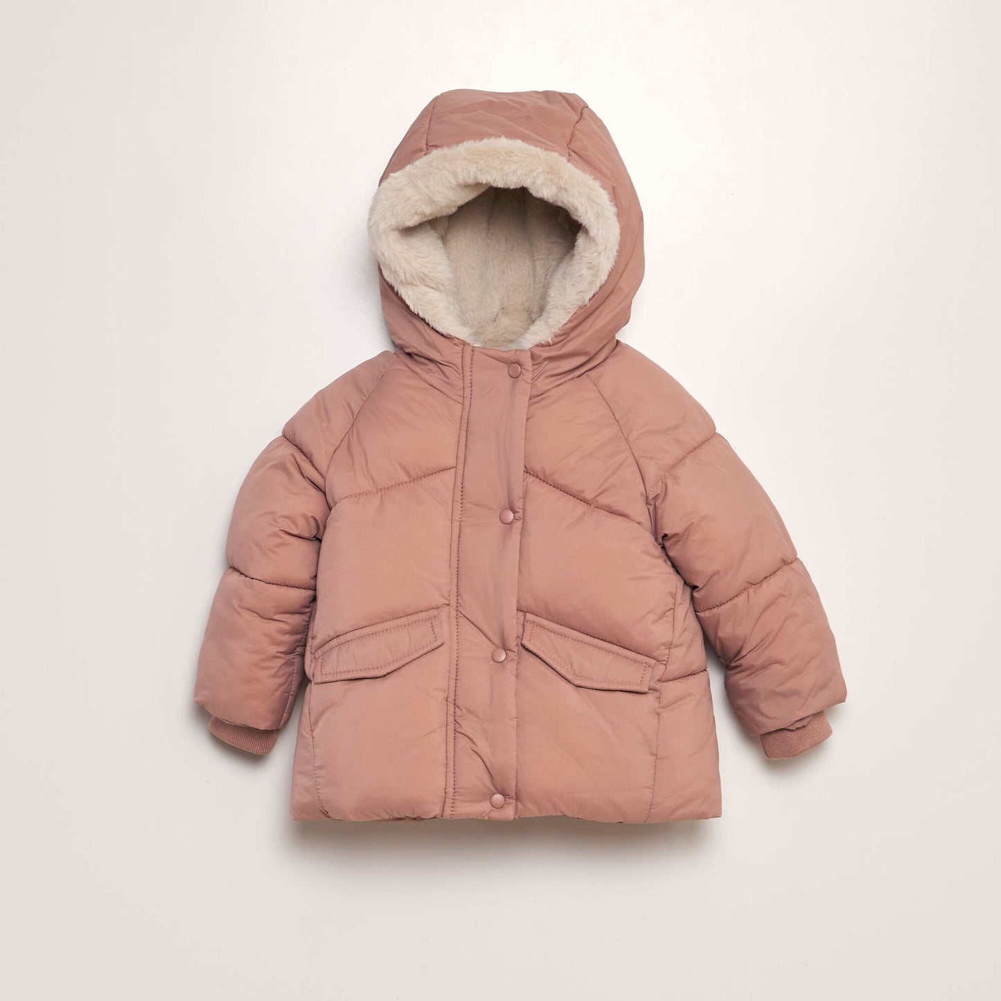 Doudoune doubl e capuche Rose