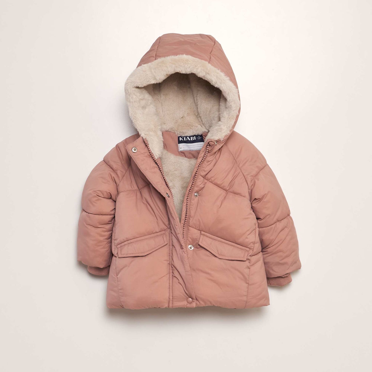 Doudoune doubl e capuche Rose
