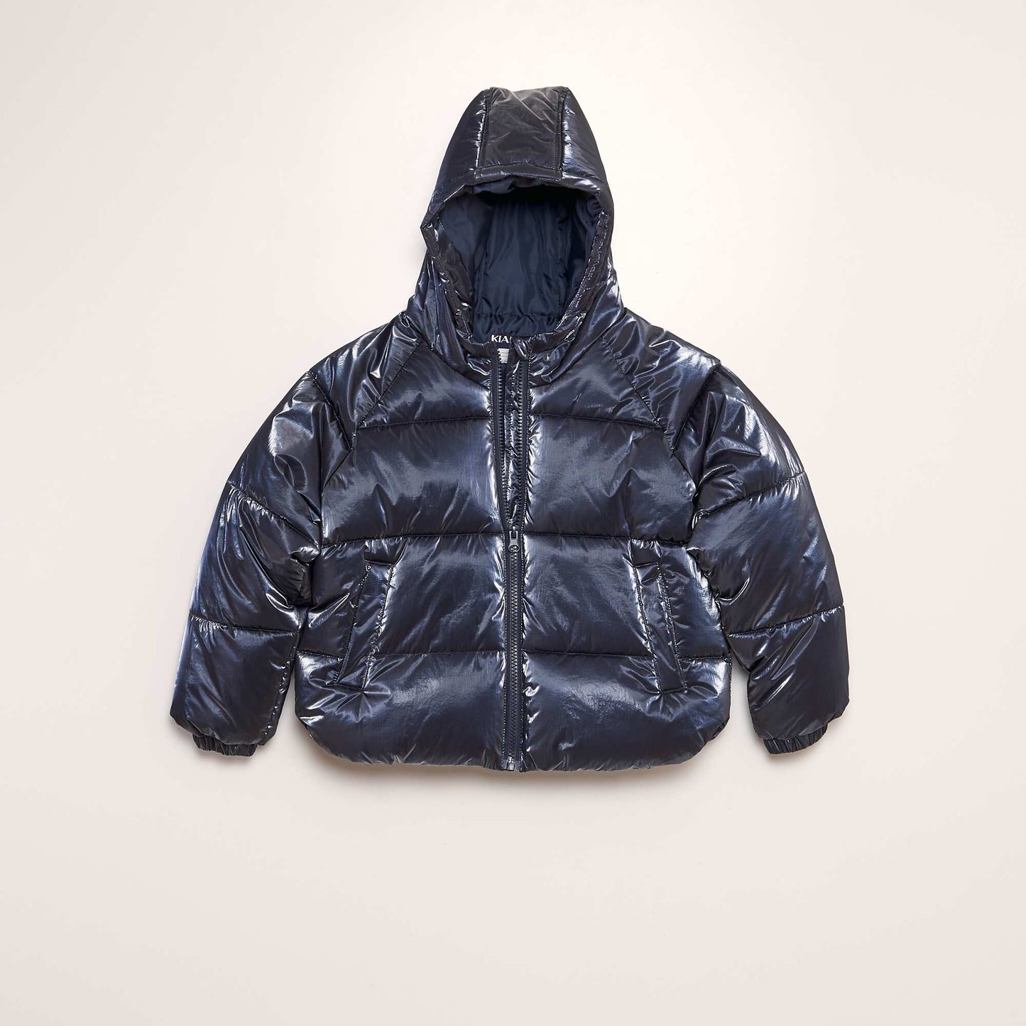 Doudoune capuche effet m tallique Bleu