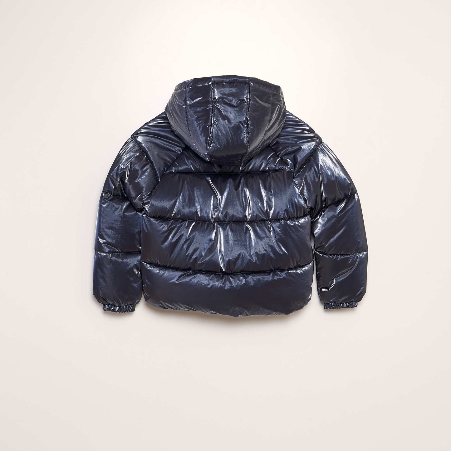 Doudoune capuche effet m tallique Bleu