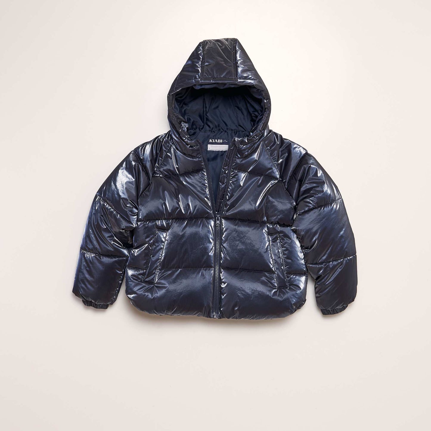 Doudoune capuche effet m tallique Bleu