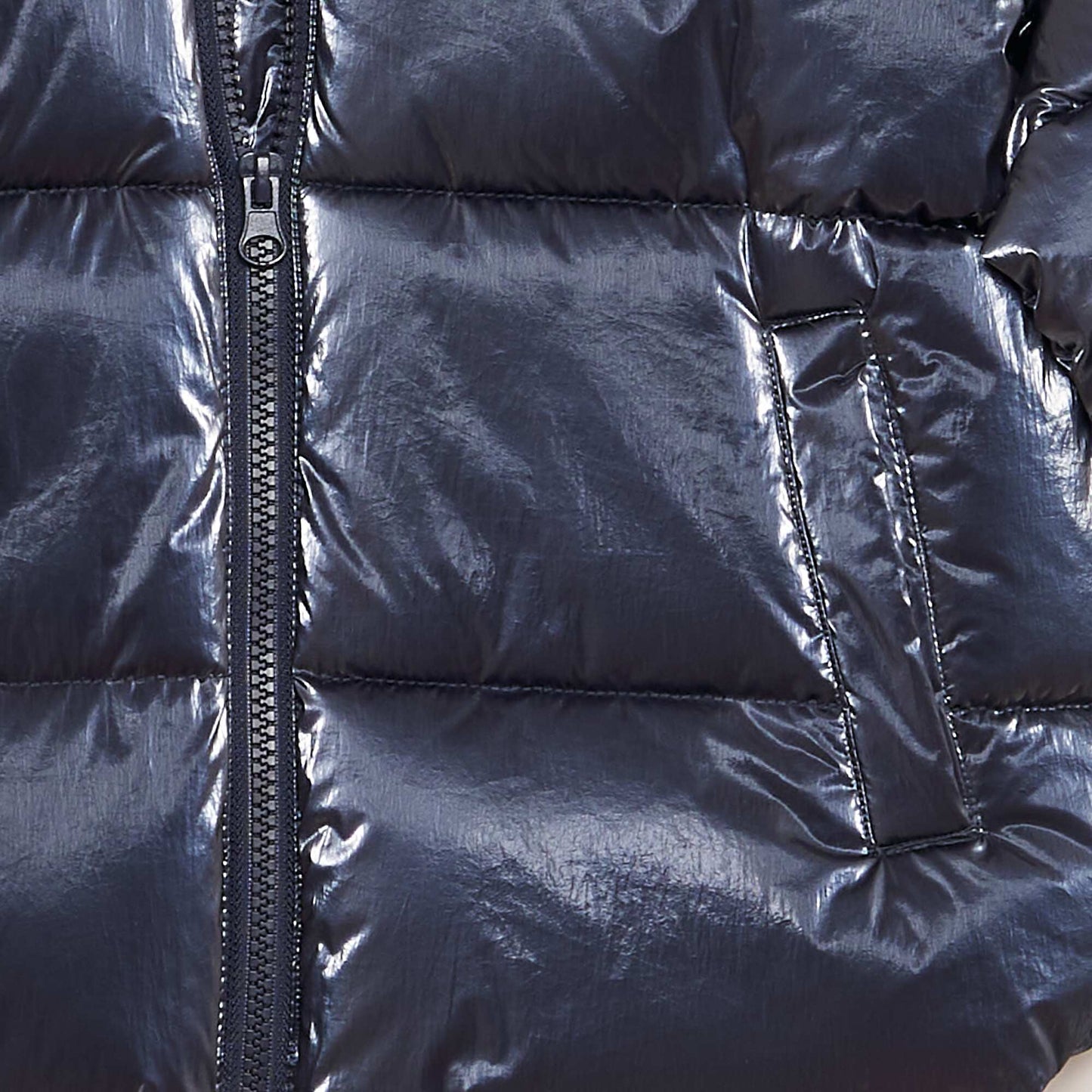 Doudoune capuche effet m tallique Bleu