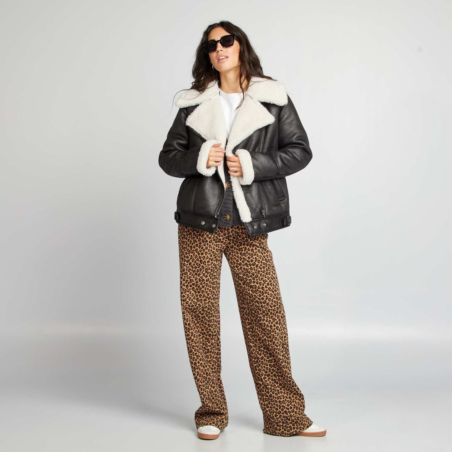 Blouson aviateur fourr noir