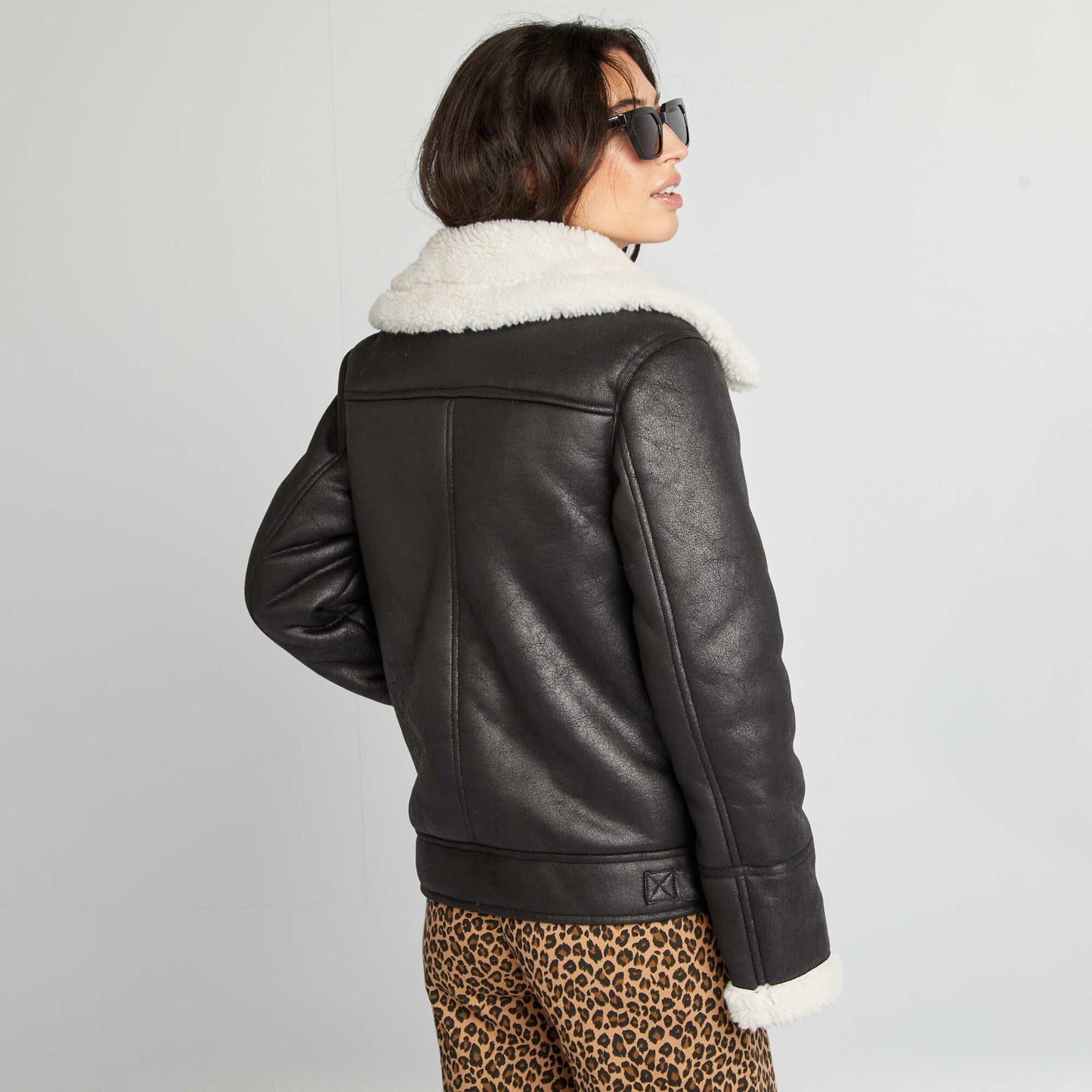 Blouson aviateur fourr noir