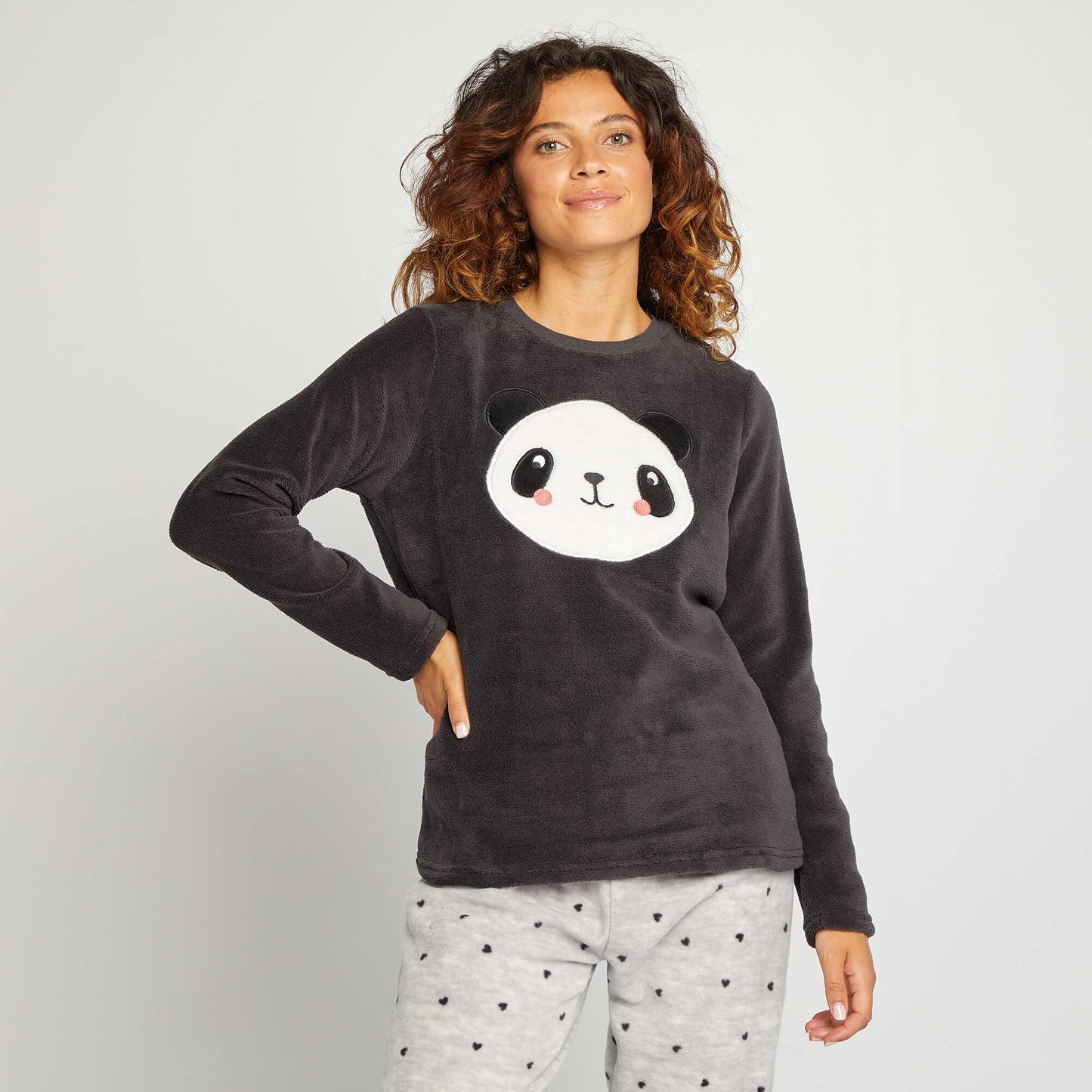 Pyjama sweat + pantalon en polaire - 2 pi ces Gris