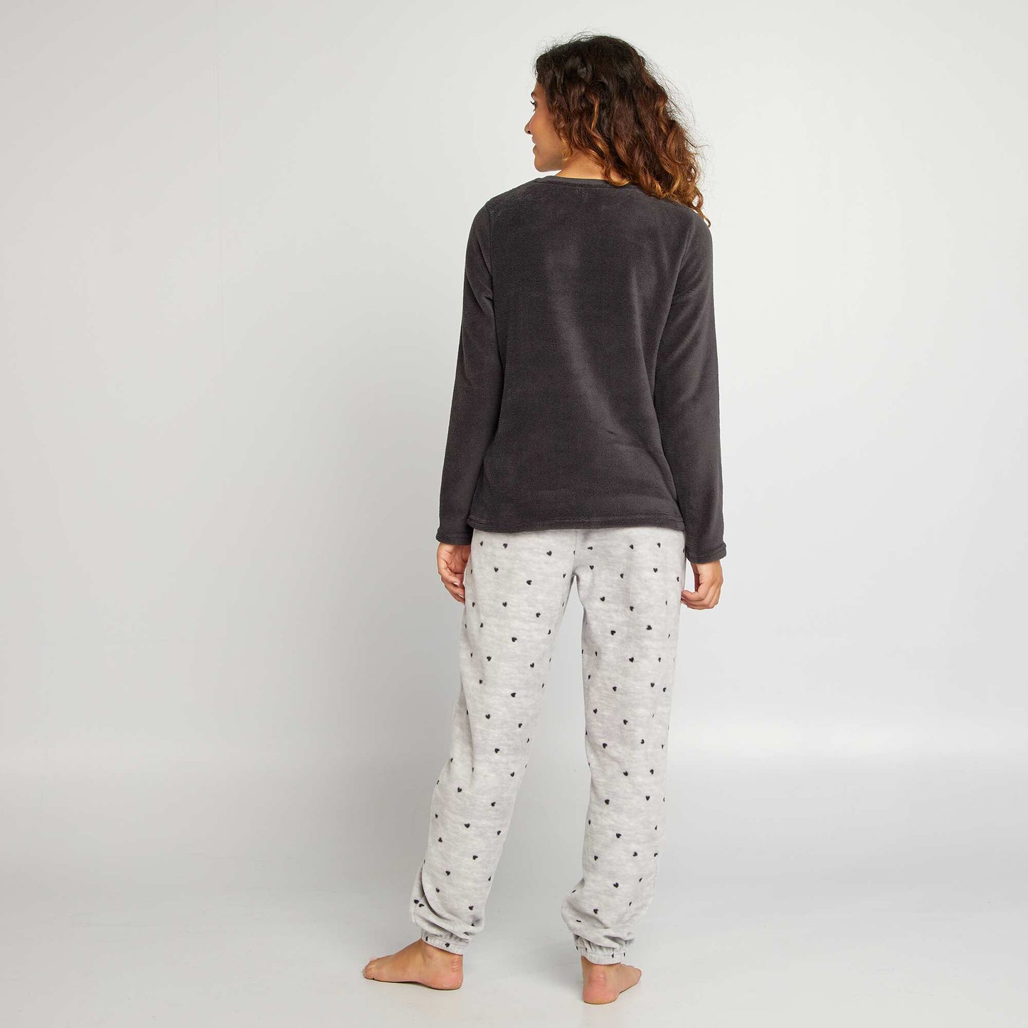 Pyjama sweat + pantalon en polaire - 2 pi ces Gris