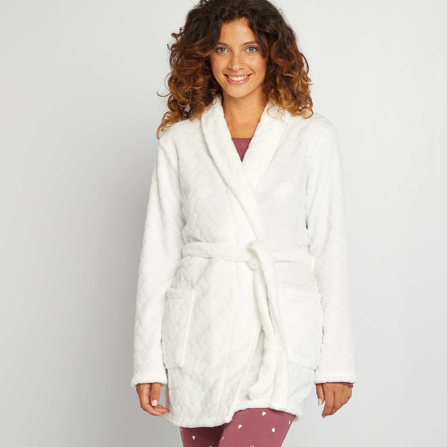 Robe de chambre en polaire blanc