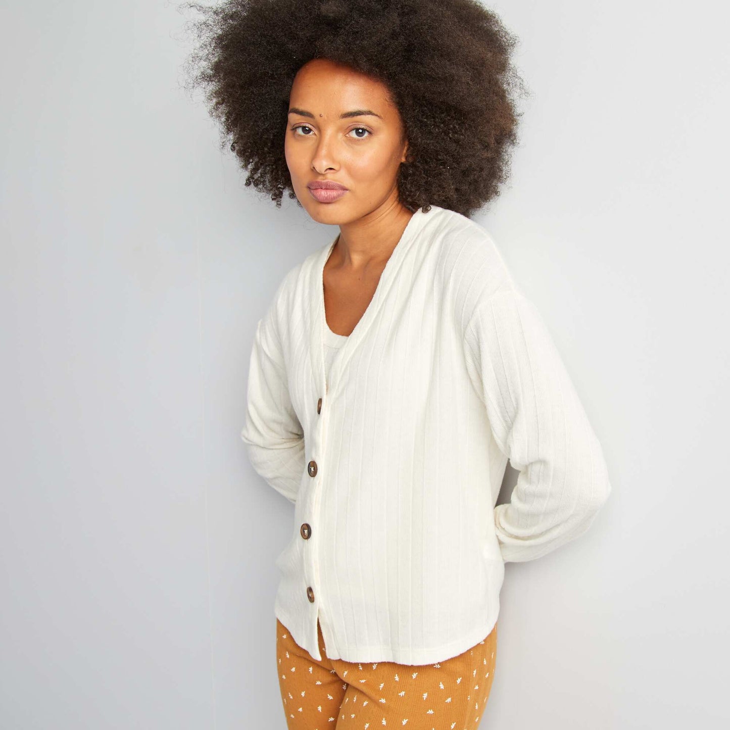 Ensemble d bardeur + gilet de nuit Beige