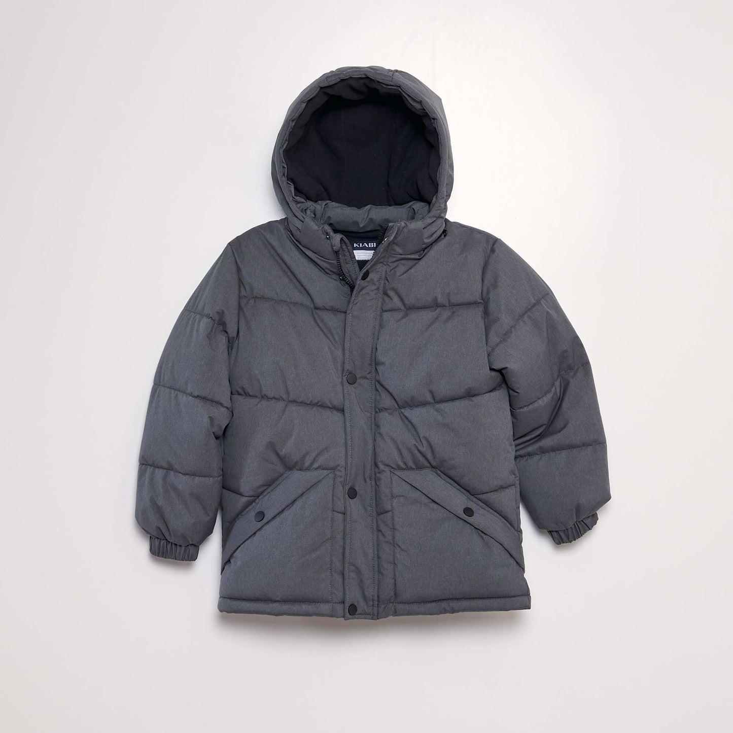 Doudoune mi-longue matelass e Gris fonc