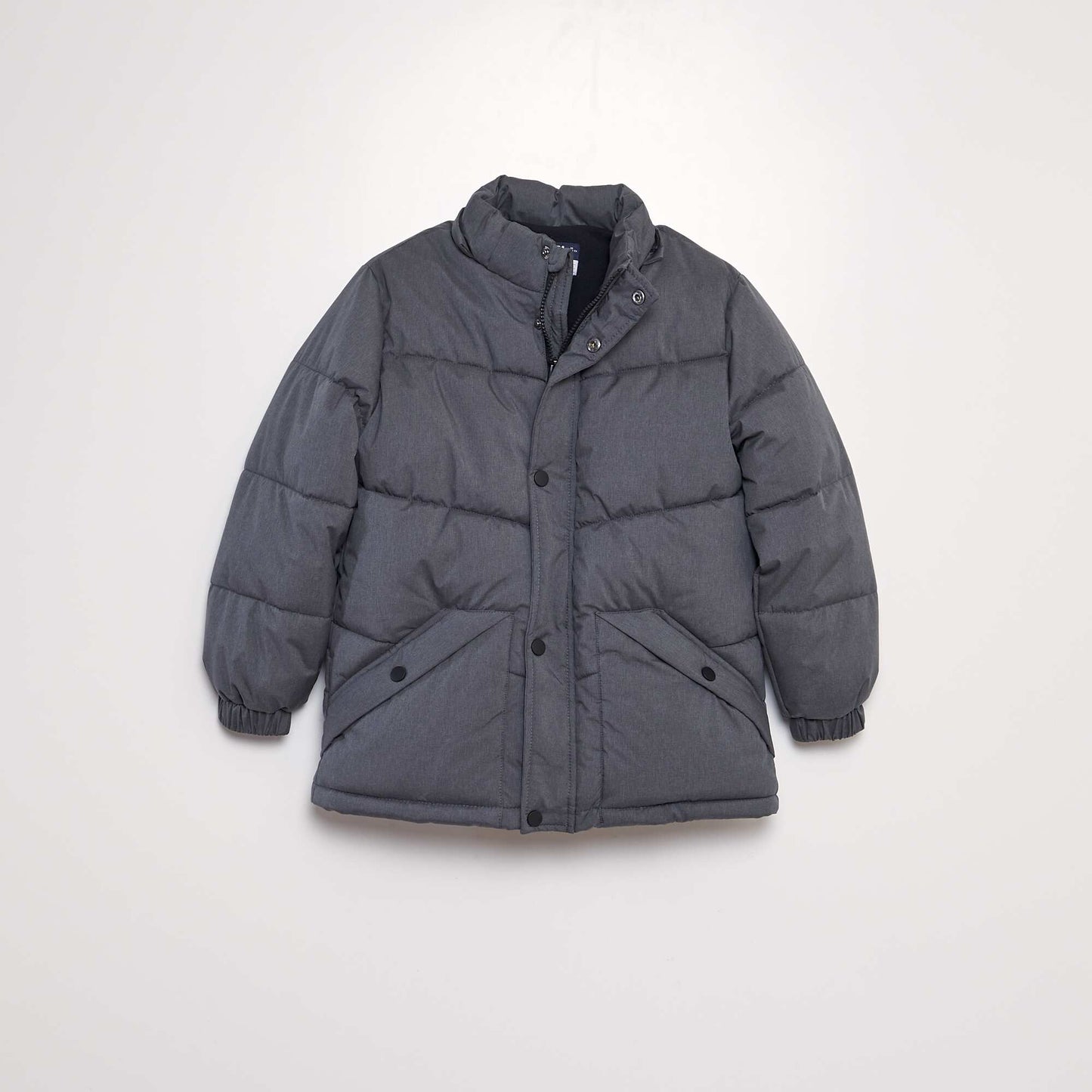 Doudoune mi-longue matelass e Gris fonc