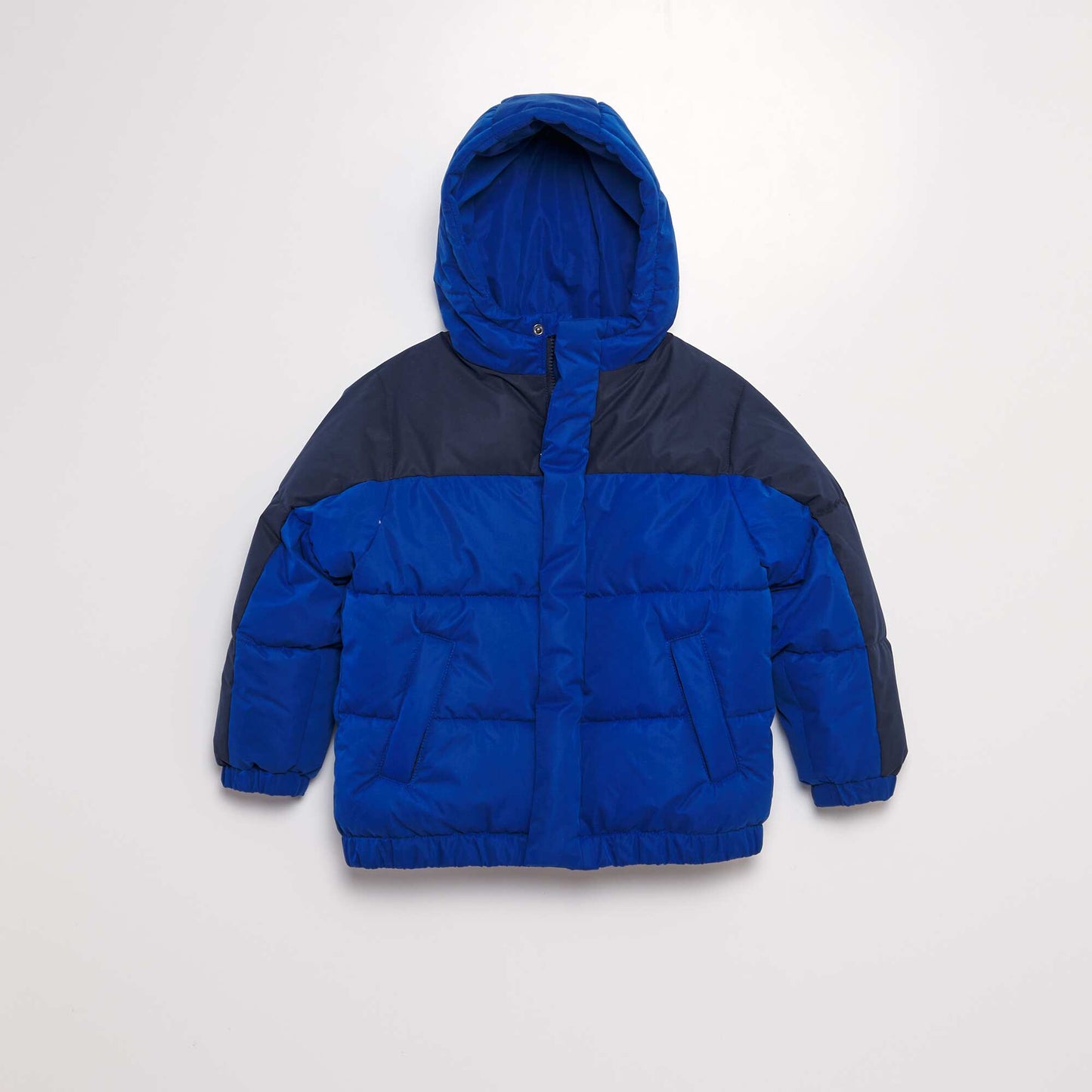 Doudoune color block capuche Bleu